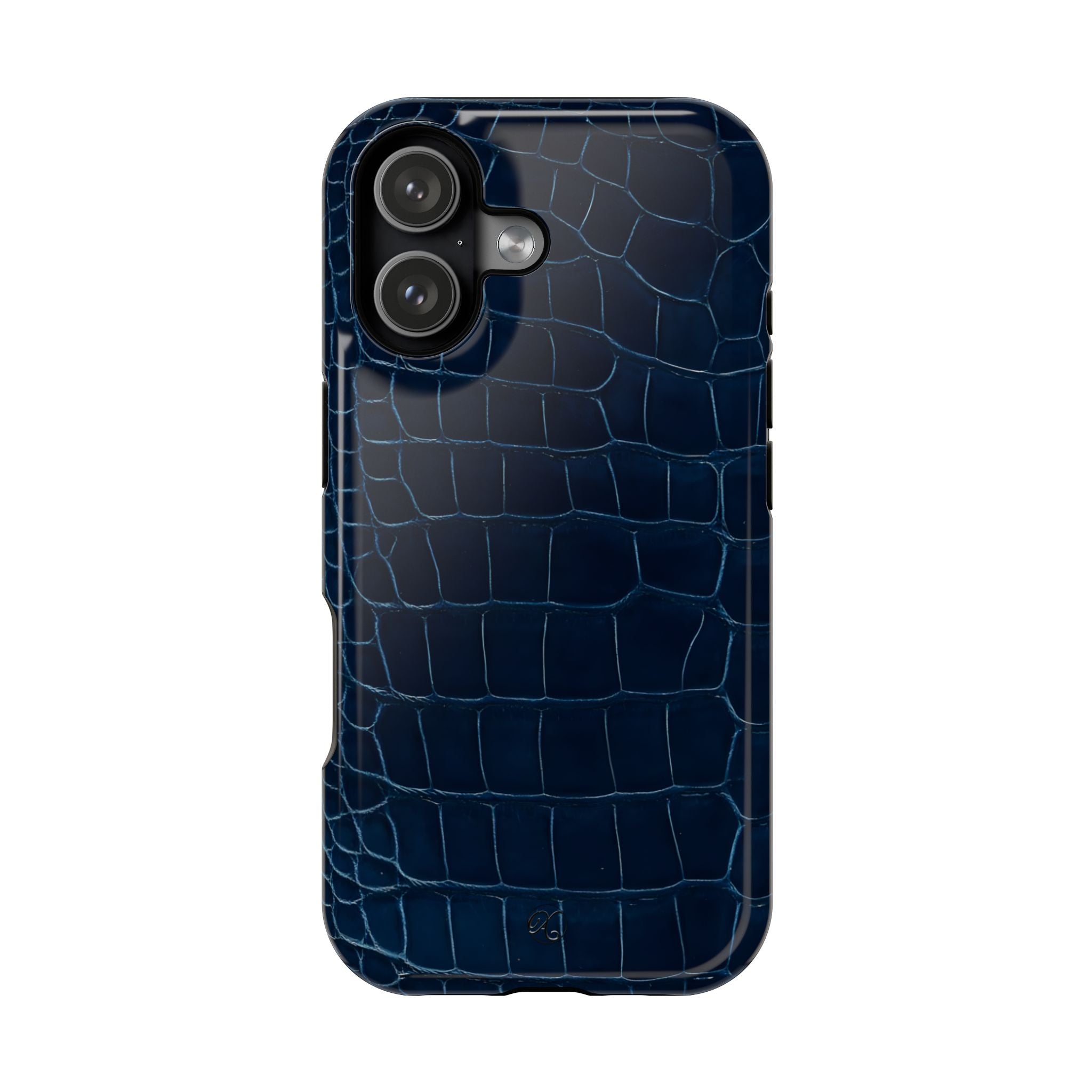 Croc-Embossed Impact-Resistant Phone Case – Navy Protective Cover