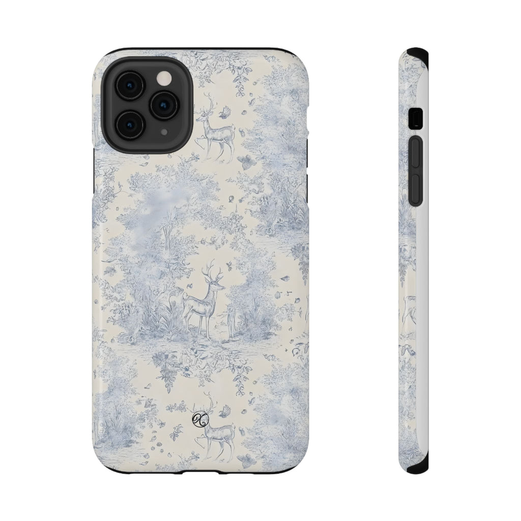 Deer Toile Impact-Resistant Phone Case — Vintage Woodland Pattern