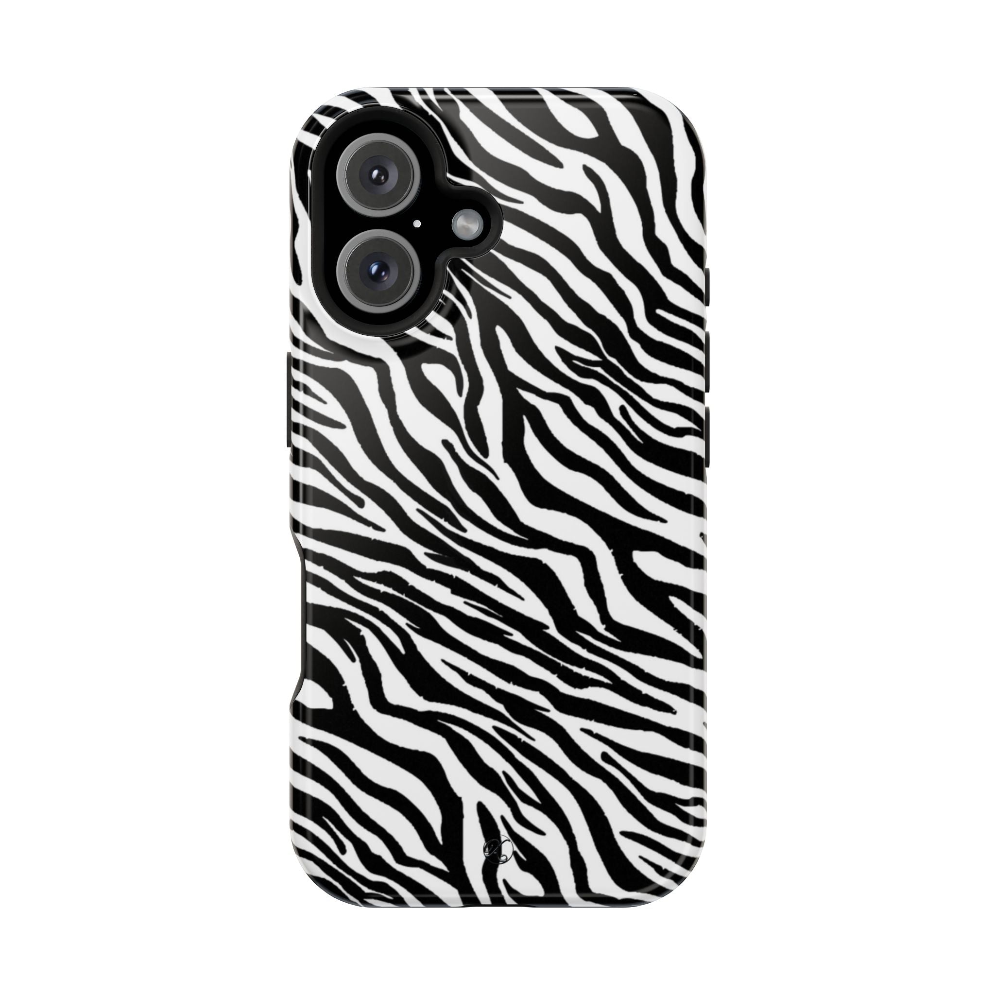 Zebra Print Impact-Resistant Phone Case — Black & White Safari Design