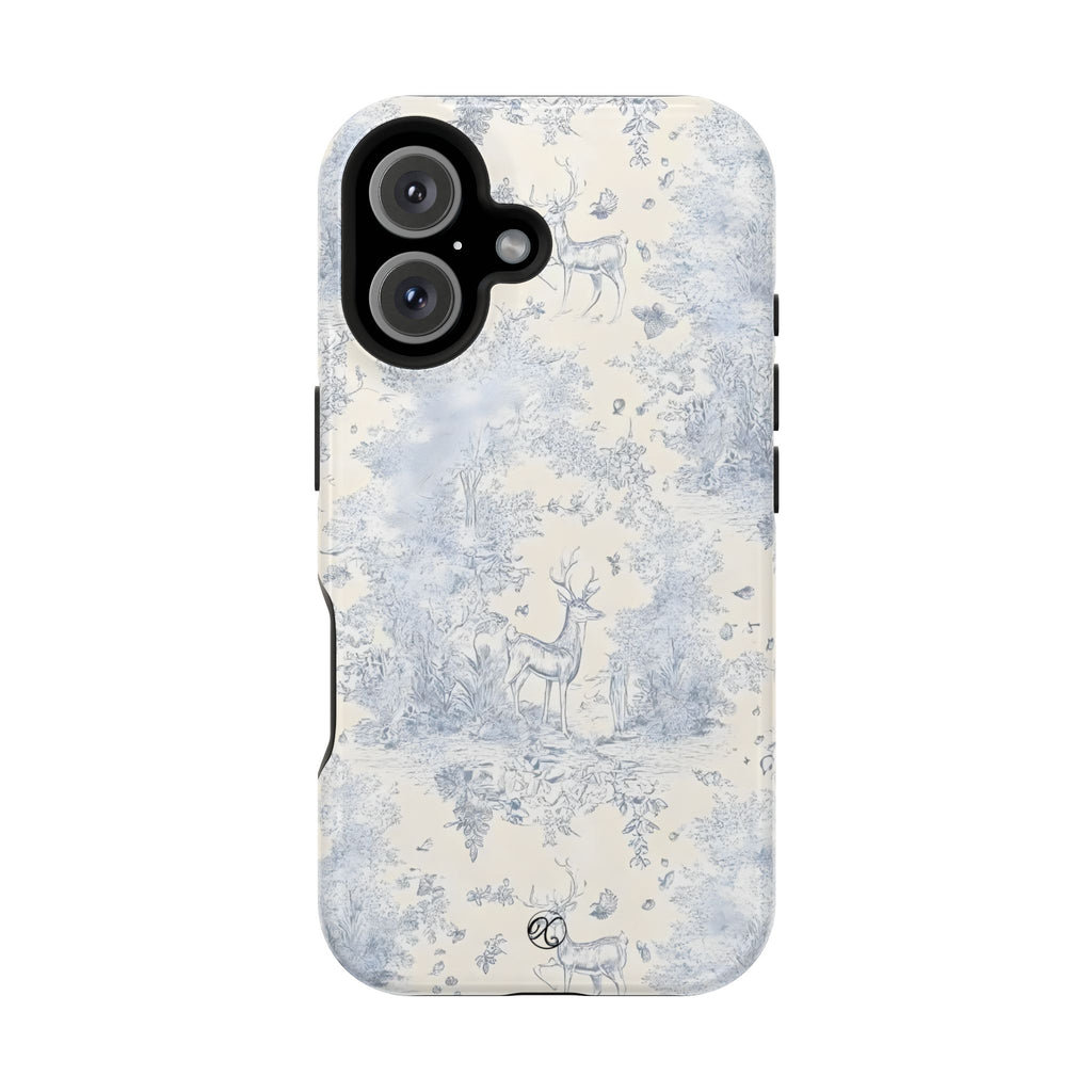 Deer Toile Impact-Resistant Phone Case — Vintage Woodland Pattern