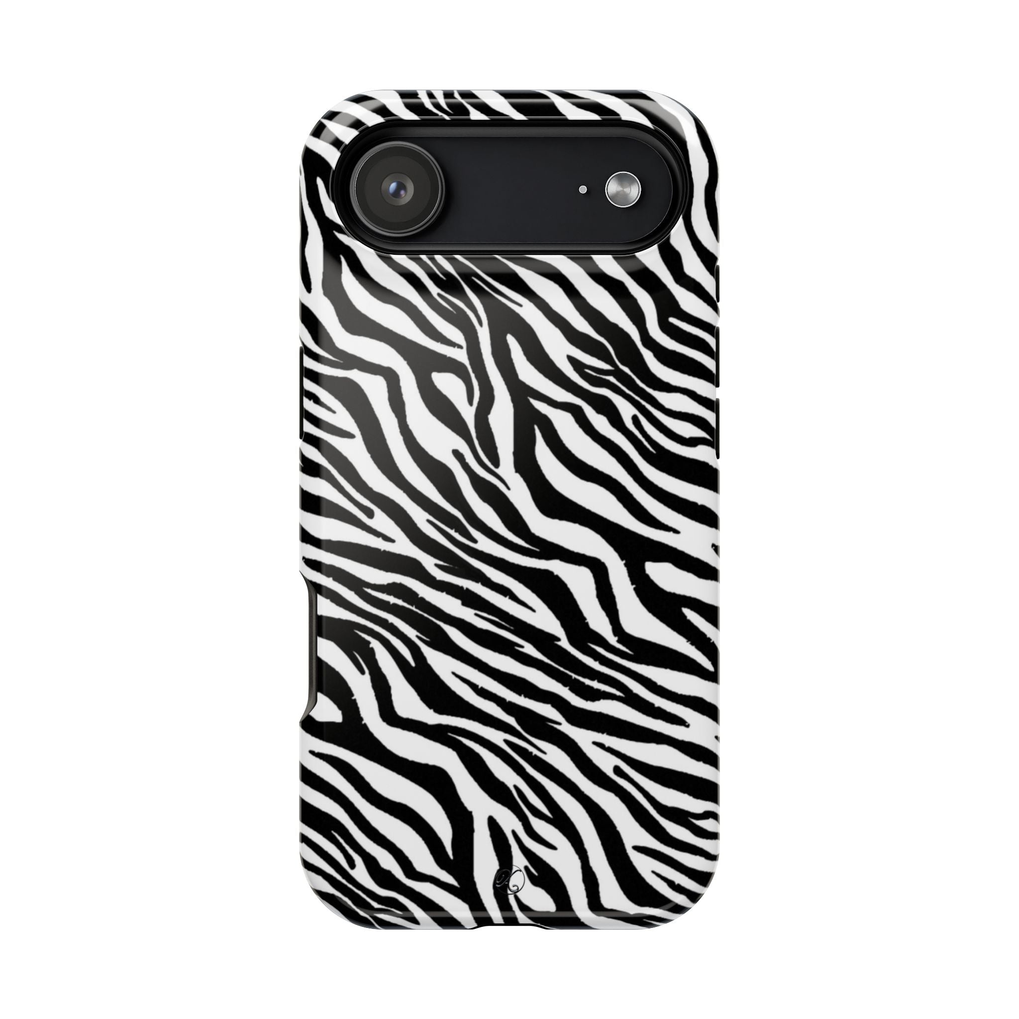 Zebra Print Impact-Resistant Phone Case — Black & White Safari Design