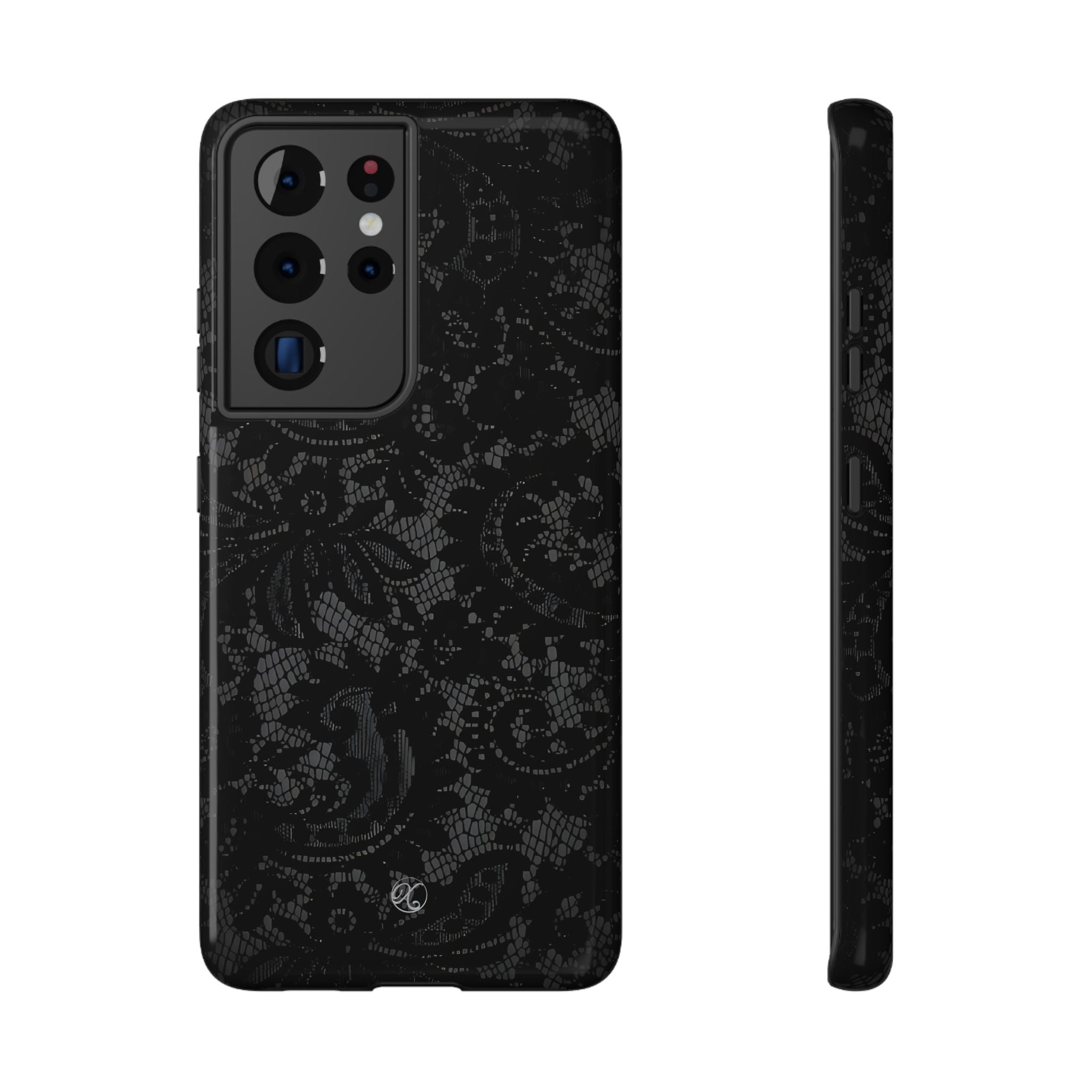 Black Lace Impact-Resistant Phone Case — Slim Protective iPhone Cover
