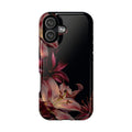 Floral Lily Impact-Resistant Phone Case — Dark Botanical Protective Cover
