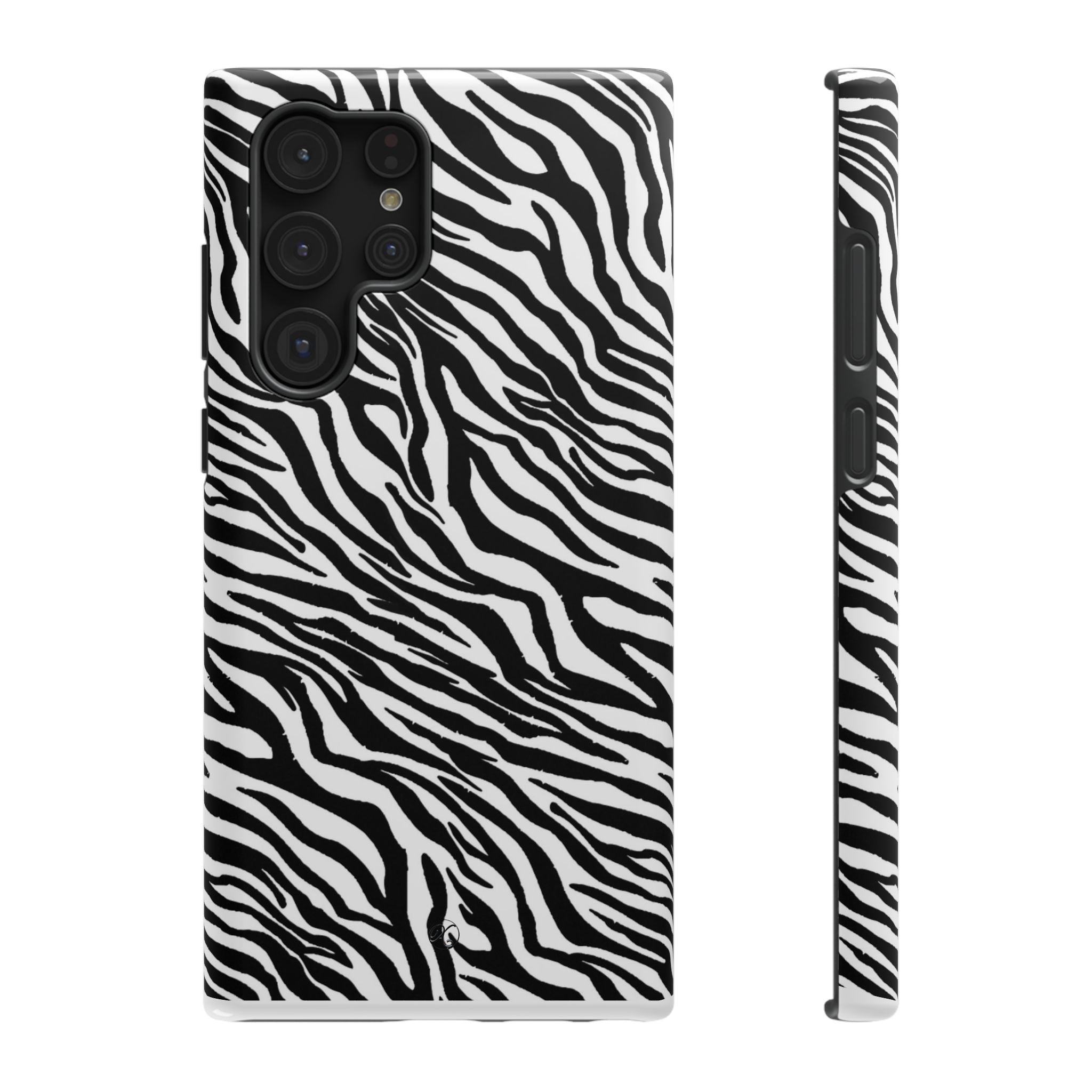 Zebra Print Impact-Resistant Phone Case — Black & White Safari Design
