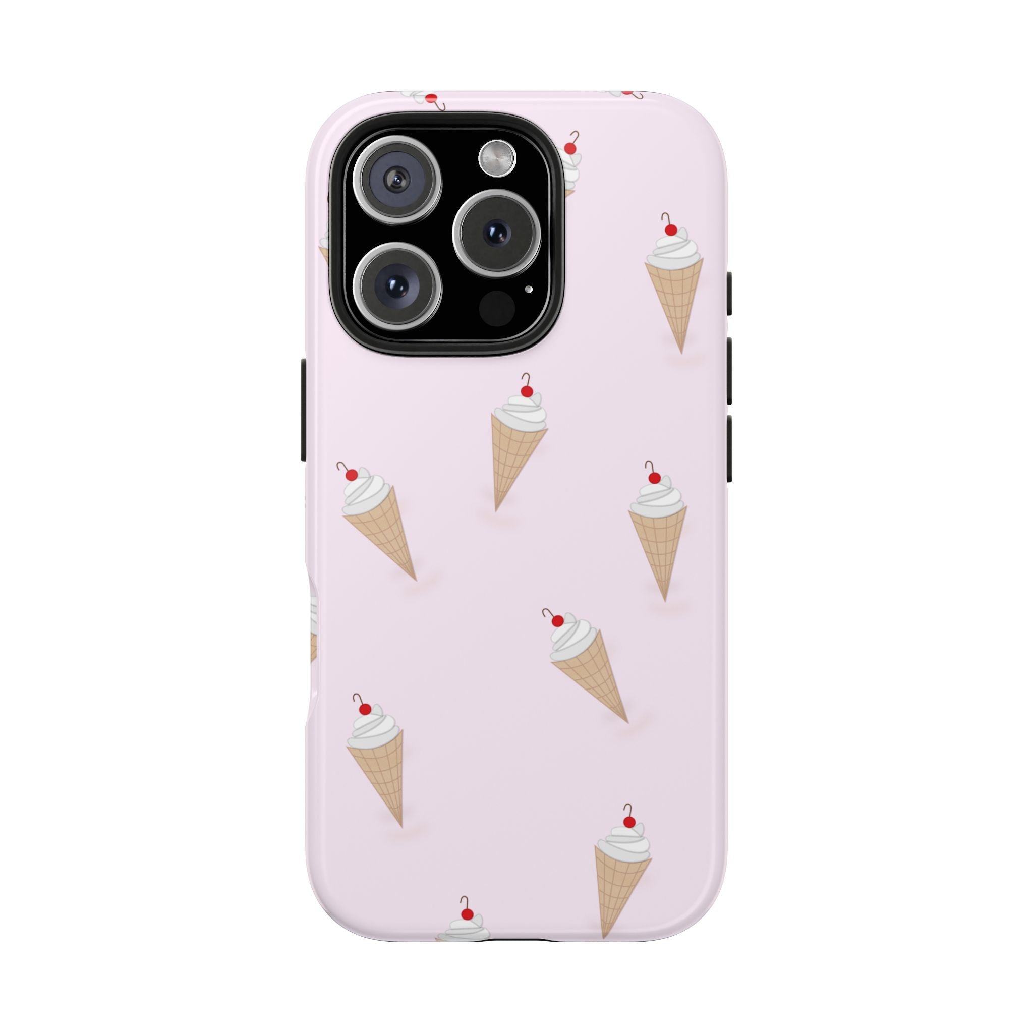 Ice Cream Cone Tough Phone Case — Pastel Pink Patterned Protective Phone Case