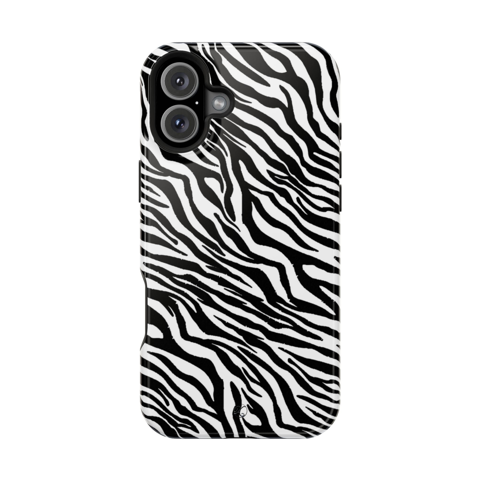 Zebra Print Impact-Resistant Phone Case — Black & White Safari Design