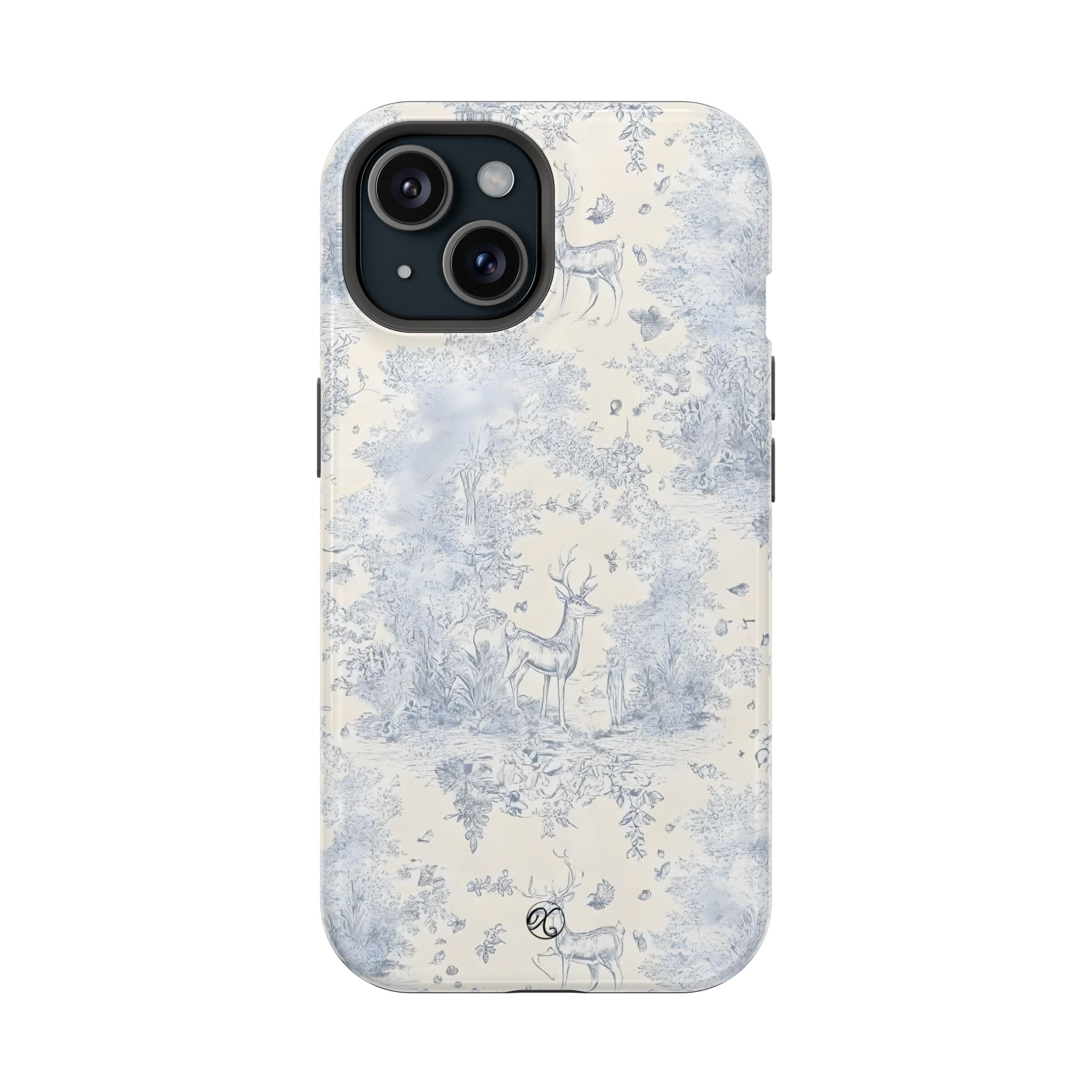Deer Toile Impact-Resistant Phone Case — Vintage Woodland Pattern