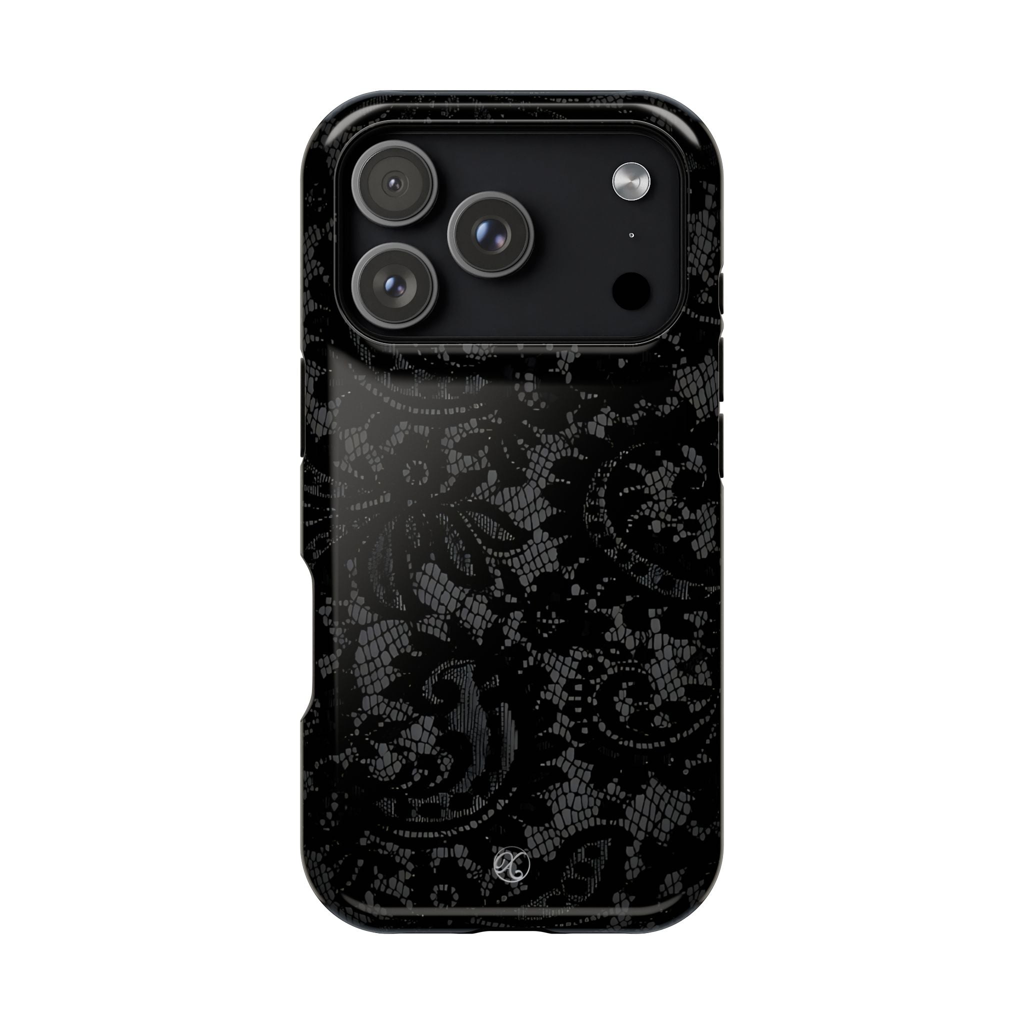 Black Lace Impact-Resistant Phone Case — Slim Protective iPhone Cover