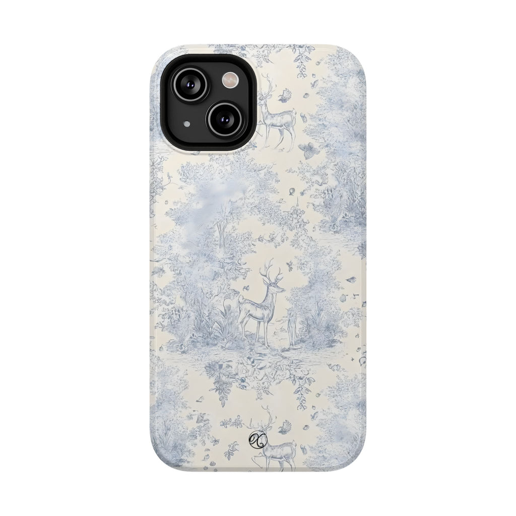 Deer Toile Impact-Resistant Phone Case — Vintage Woodland Pattern