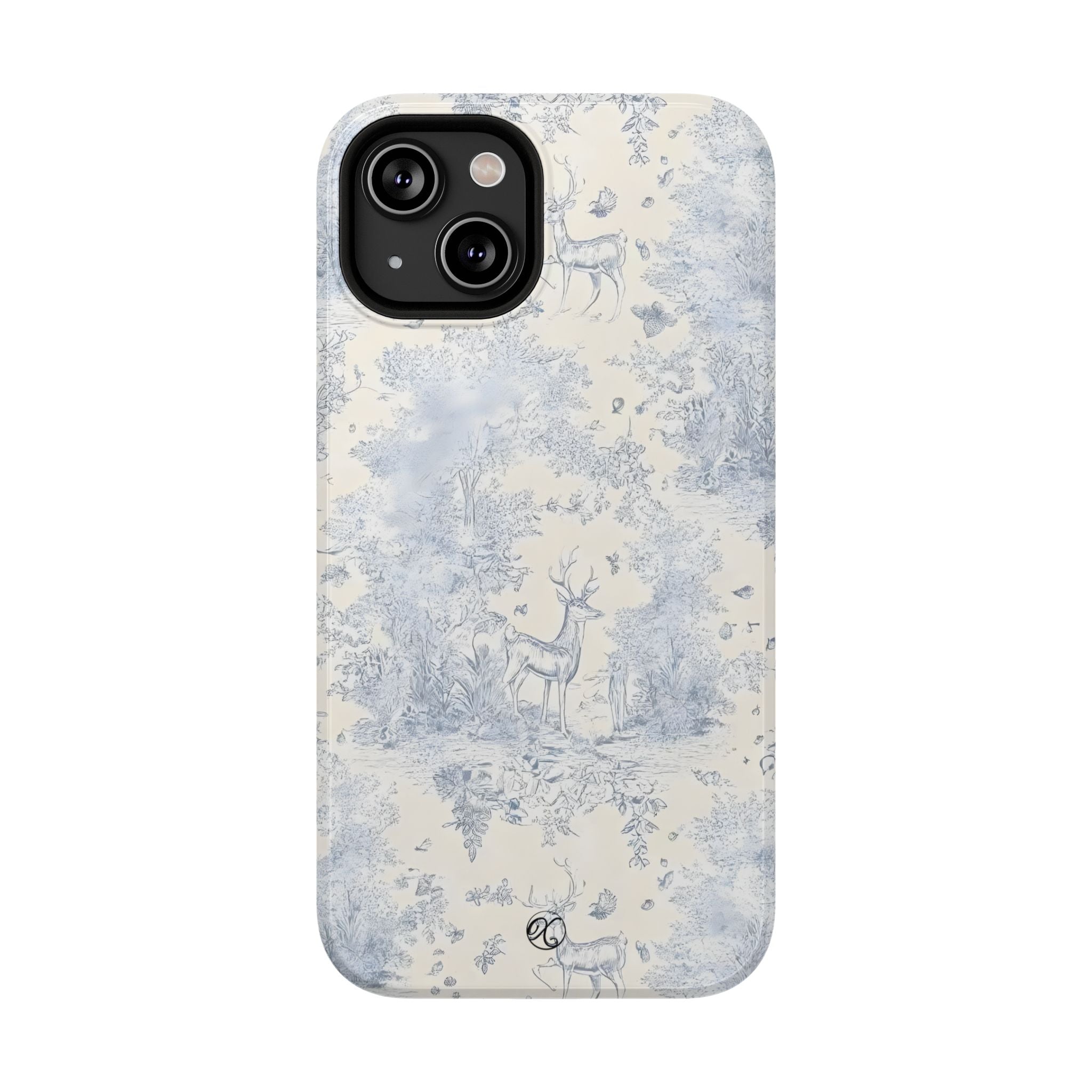 Deer Toile Impact-Resistant Phone Case — Vintage Woodland Pattern