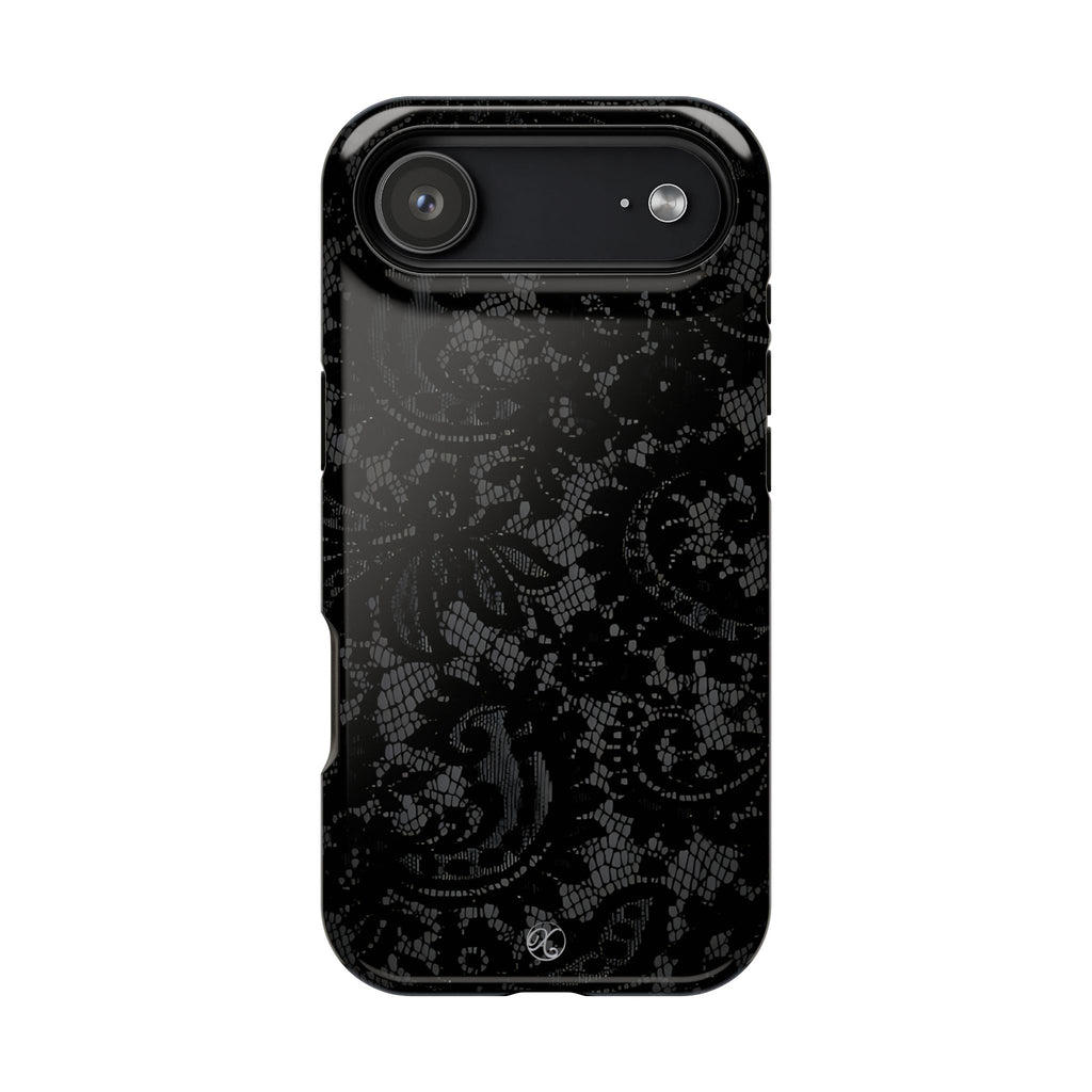 Black Lace Impact-Resistant Phone Case — Slim Protective iPhone Cover