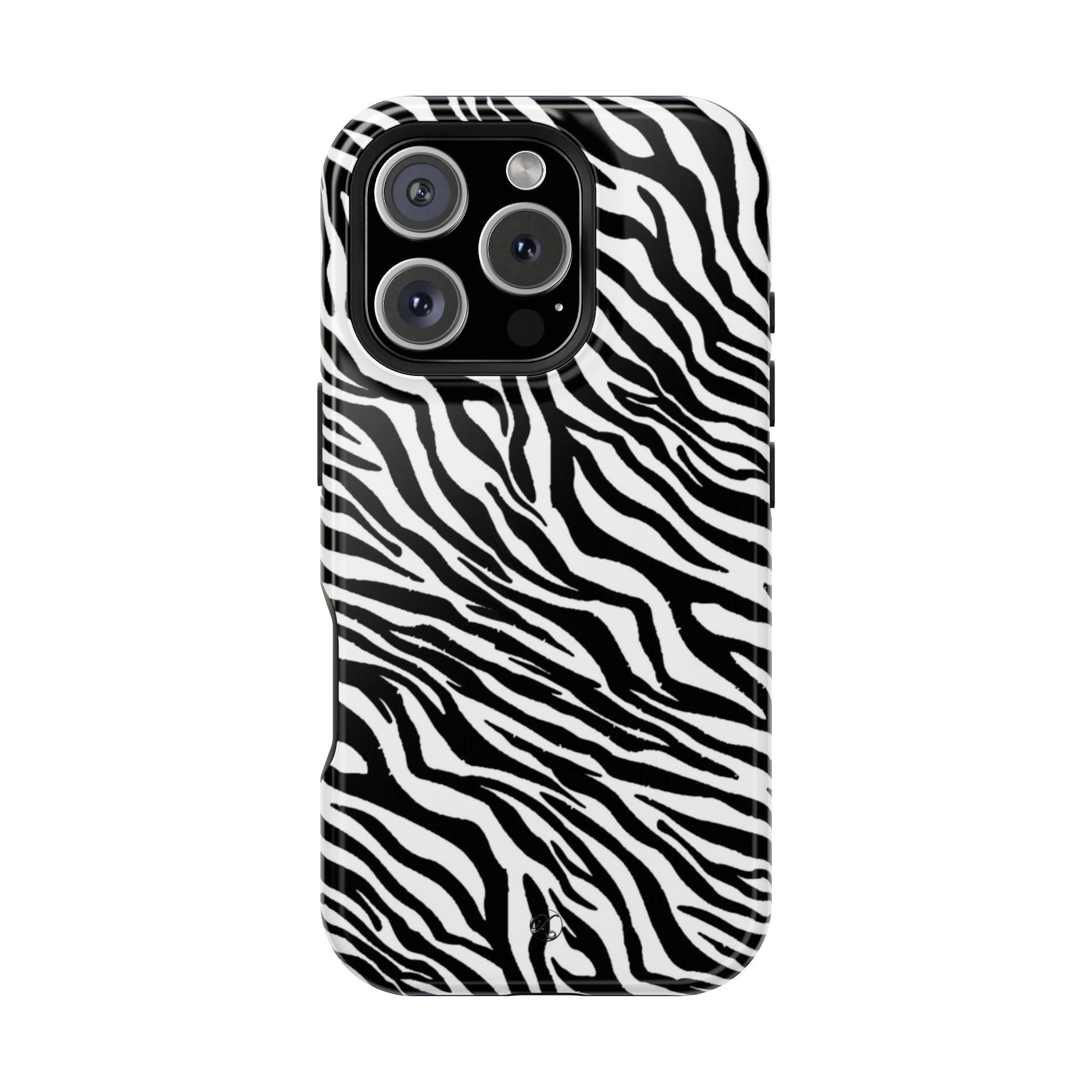 Zebra Print Impact-Resistant Phone Case — Black & White Safari Design