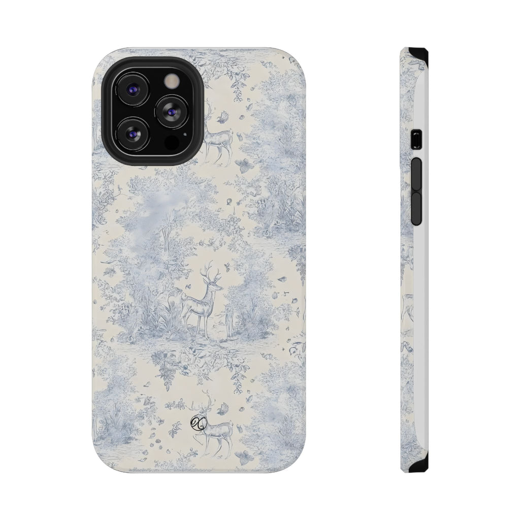 Deer Toile Impact-Resistant Phone Case — Vintage Woodland Pattern