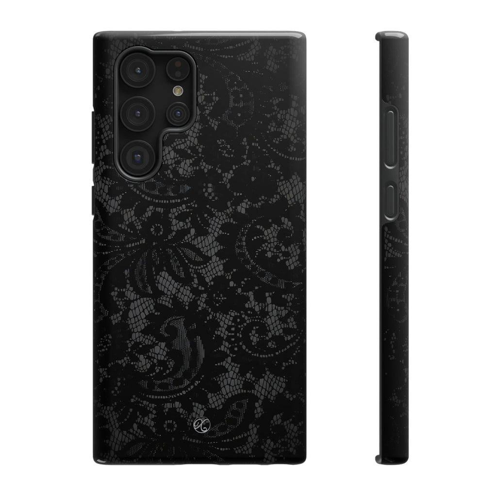 Black Lace Impact-Resistant Phone Case — Slim Protective iPhone Cover
