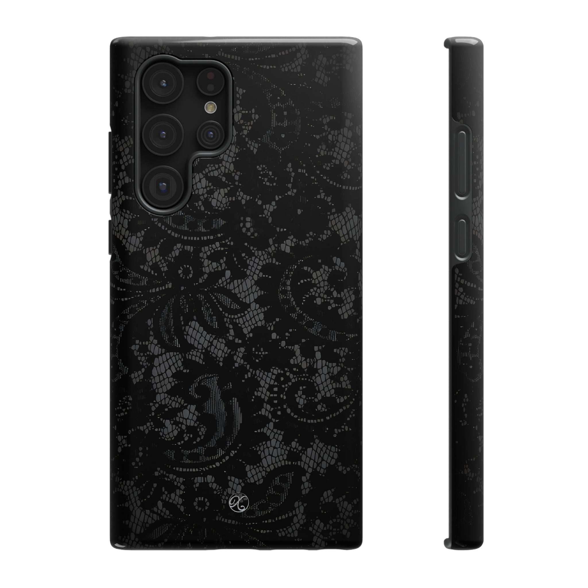 Black Lace Impact-Resistant Phone Case — Slim Protective iPhone Cover