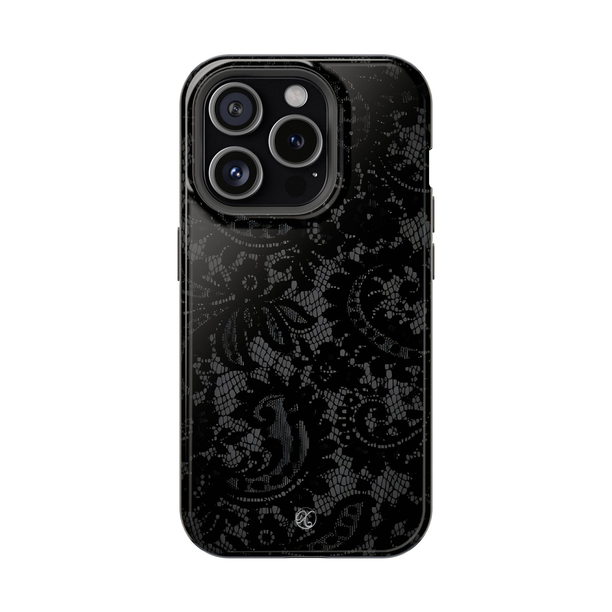 Black Lace Impact-Resistant Phone Case — Slim Protective iPhone Cover