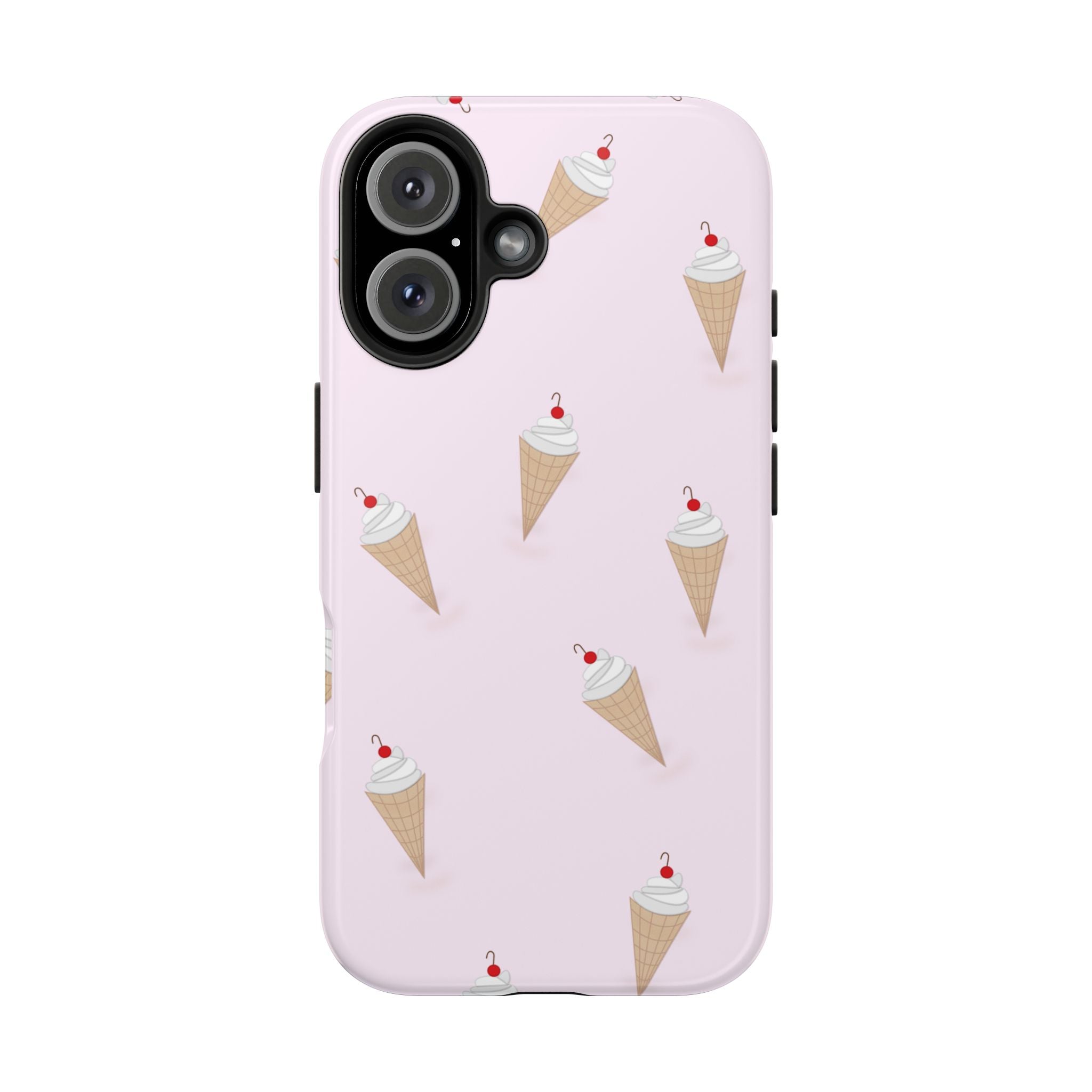 Ice Cream Cone Tough Phone Case — Pastel Pink Patterned Protective Phone Case