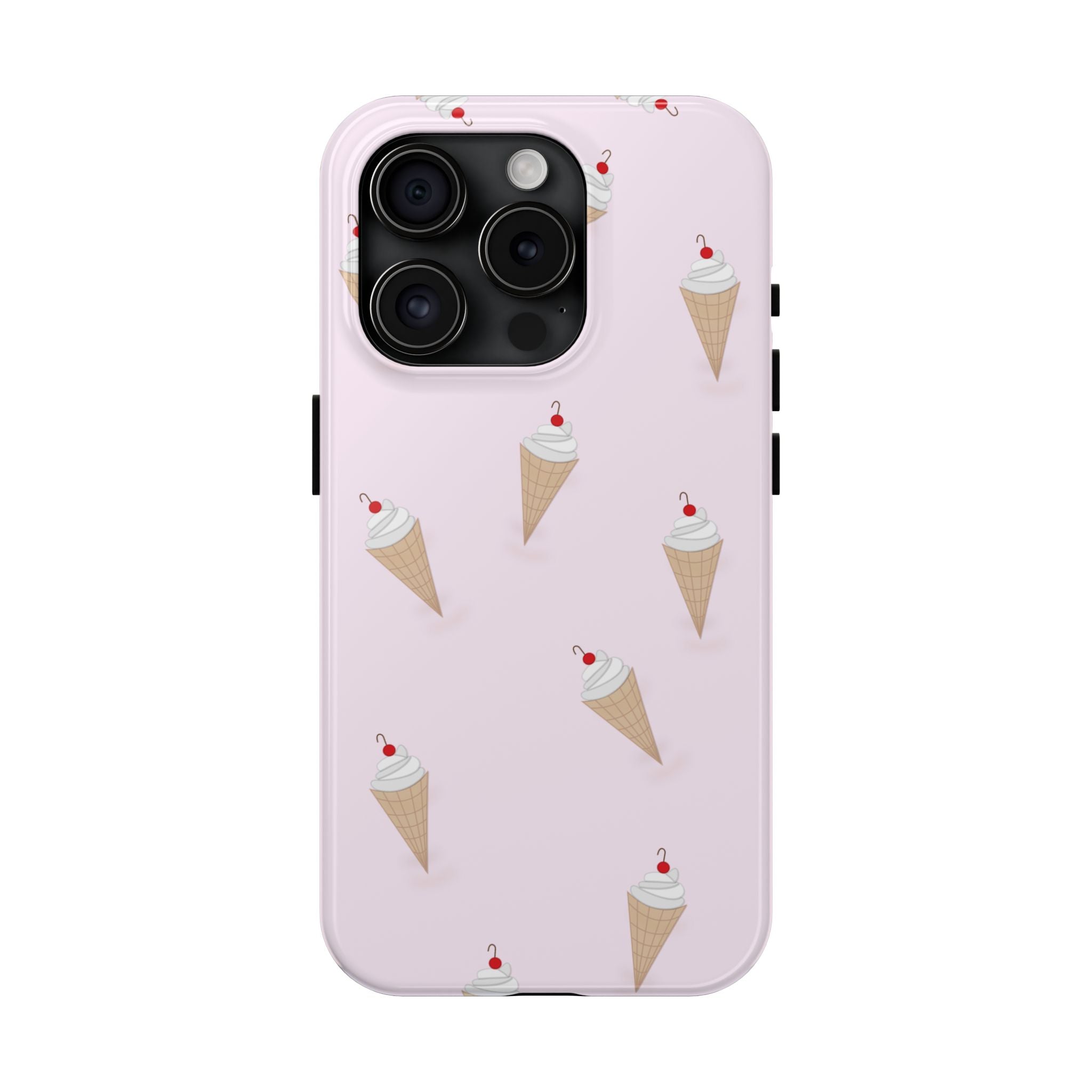 Ice Cream Cone Tough Phone Case — Pastel Pink Patterned Protective Phone Case