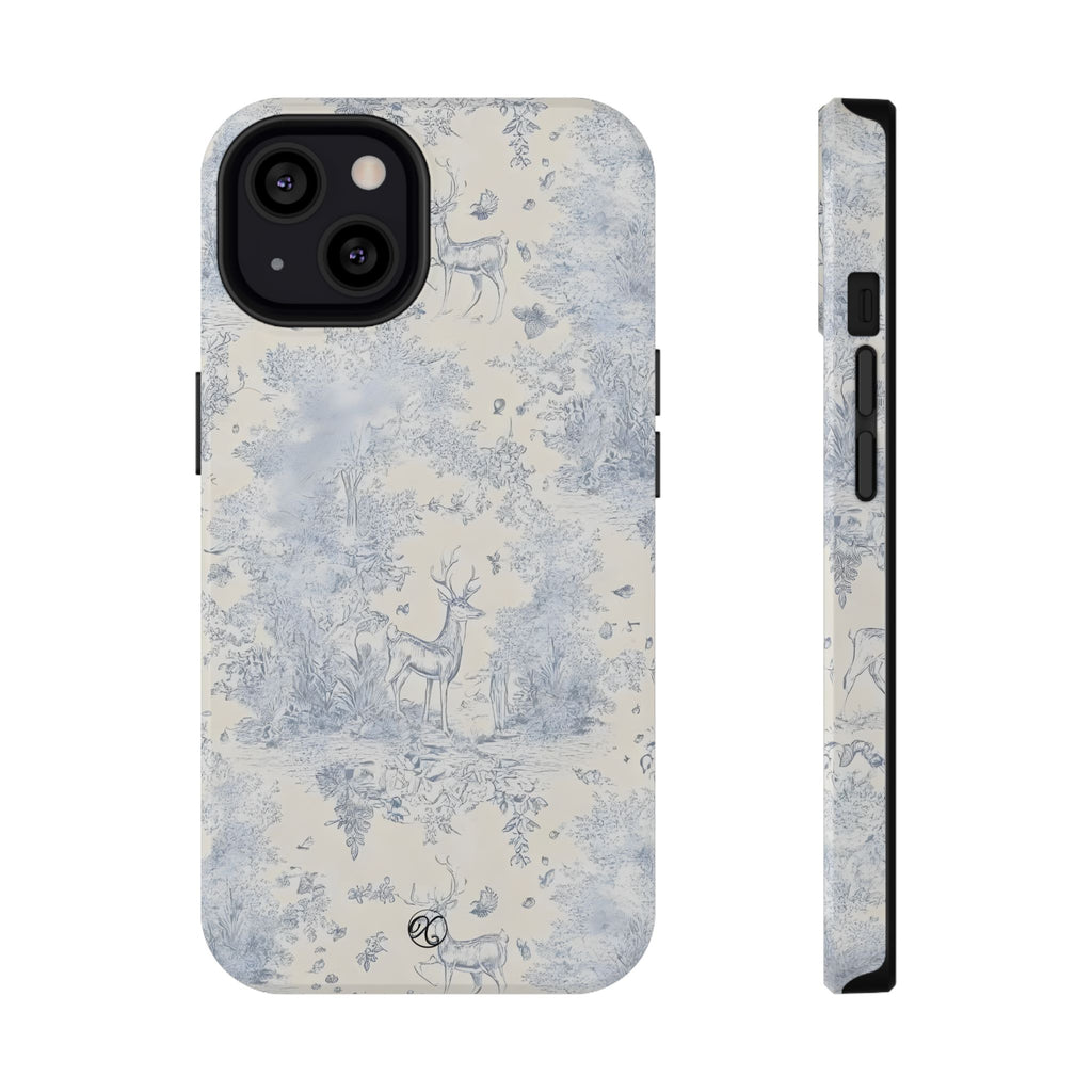 Deer Toile Impact-Resistant Phone Case — Vintage Woodland Pattern