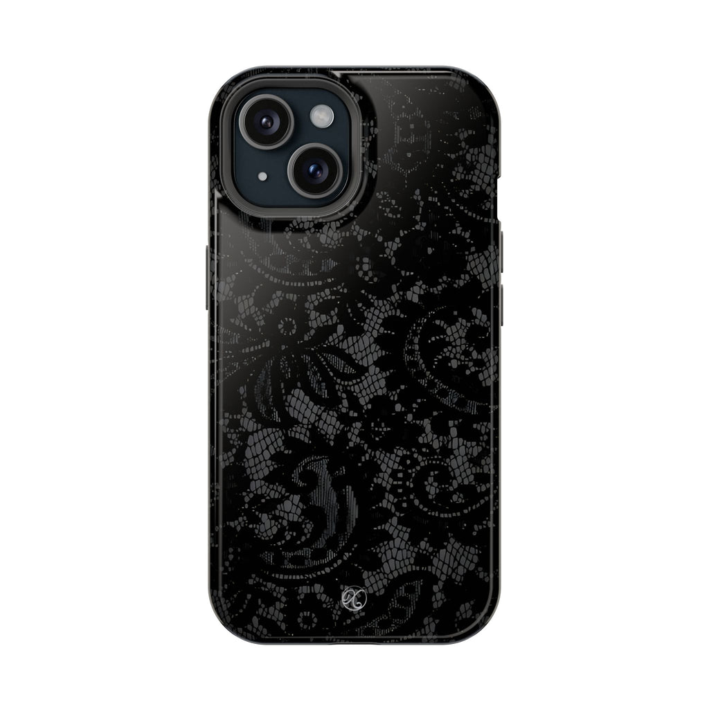 Black Lace Impact-Resistant Phone Case — Slim Protective iPhone Cover