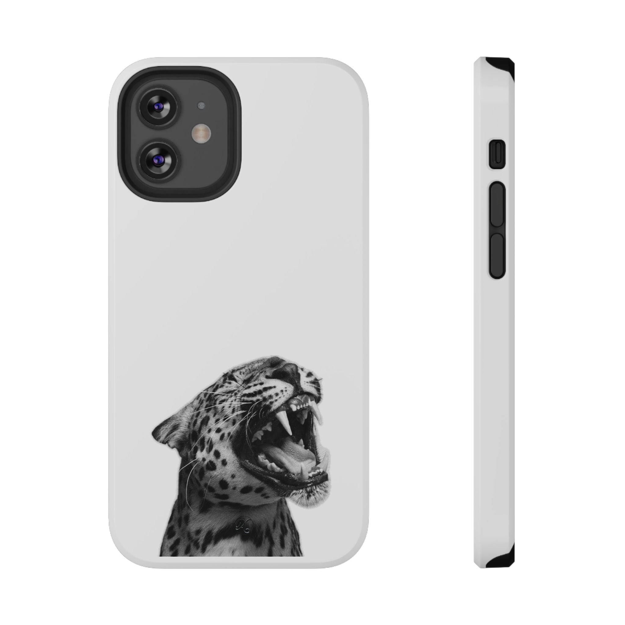 Leopard Roar Impact Phone Case — Protective iPhone Case with Fierce Black & White Design