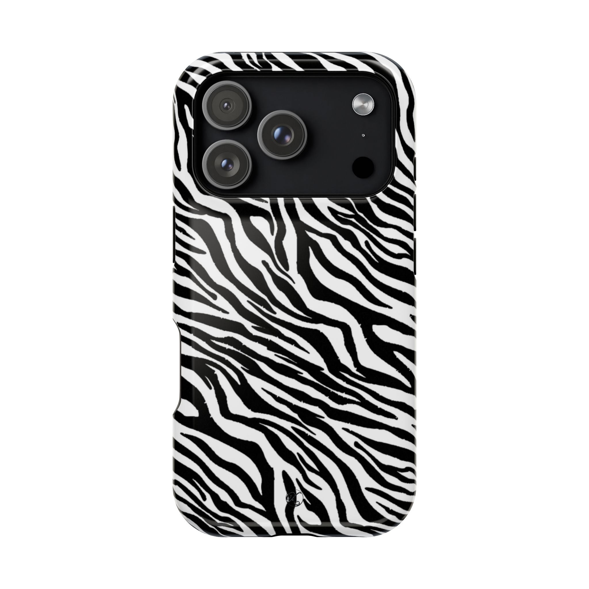 Zebra Print Impact-Resistant Phone Case — Black & White Safari Design