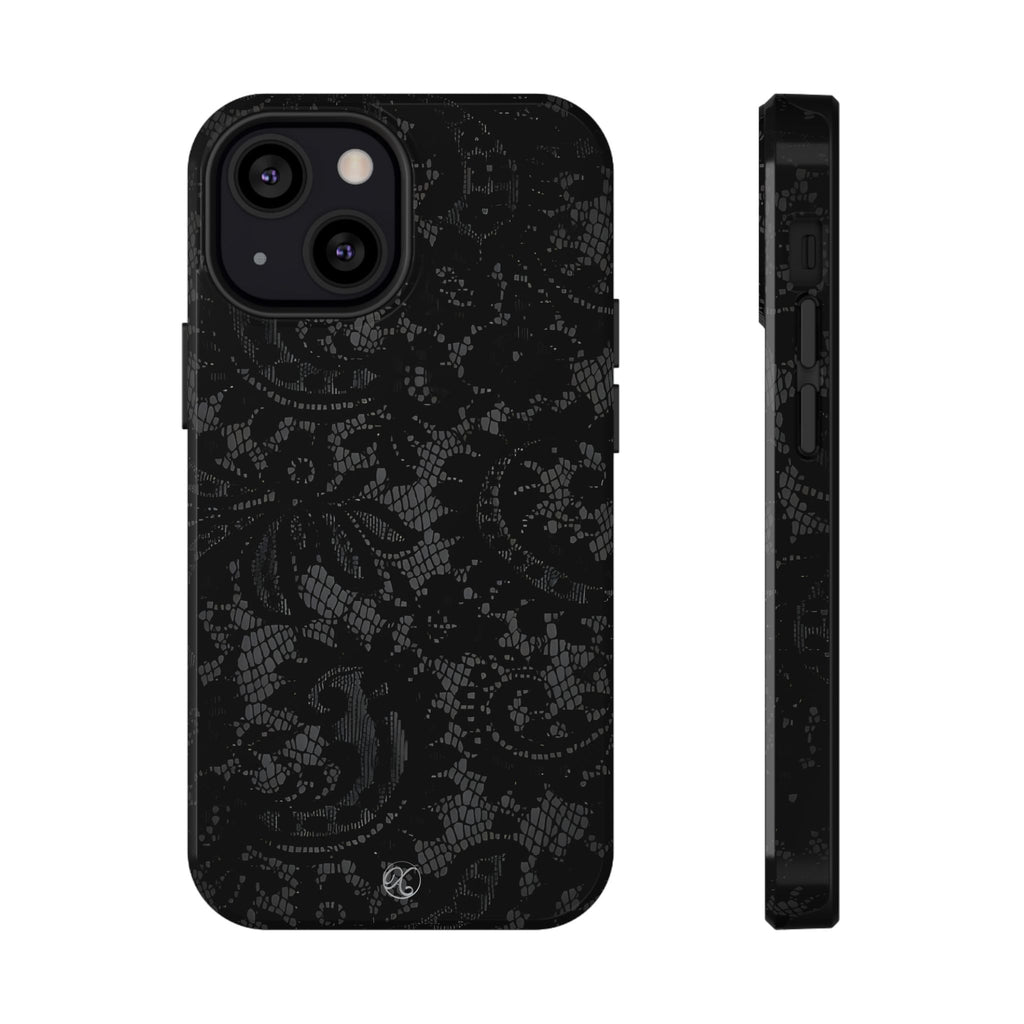 Black Lace Impact-Resistant Phone Case — Slim Protective iPhone Cover