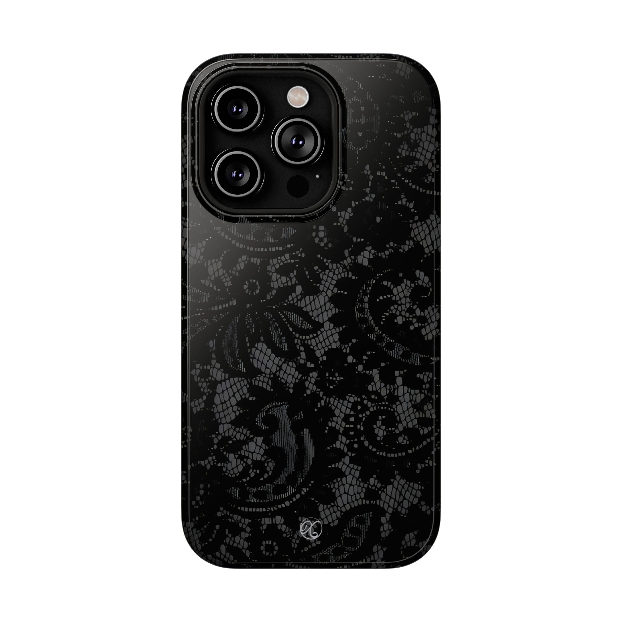 Black Lace Impact-Resistant Phone Case — Slim Protective iPhone Cover