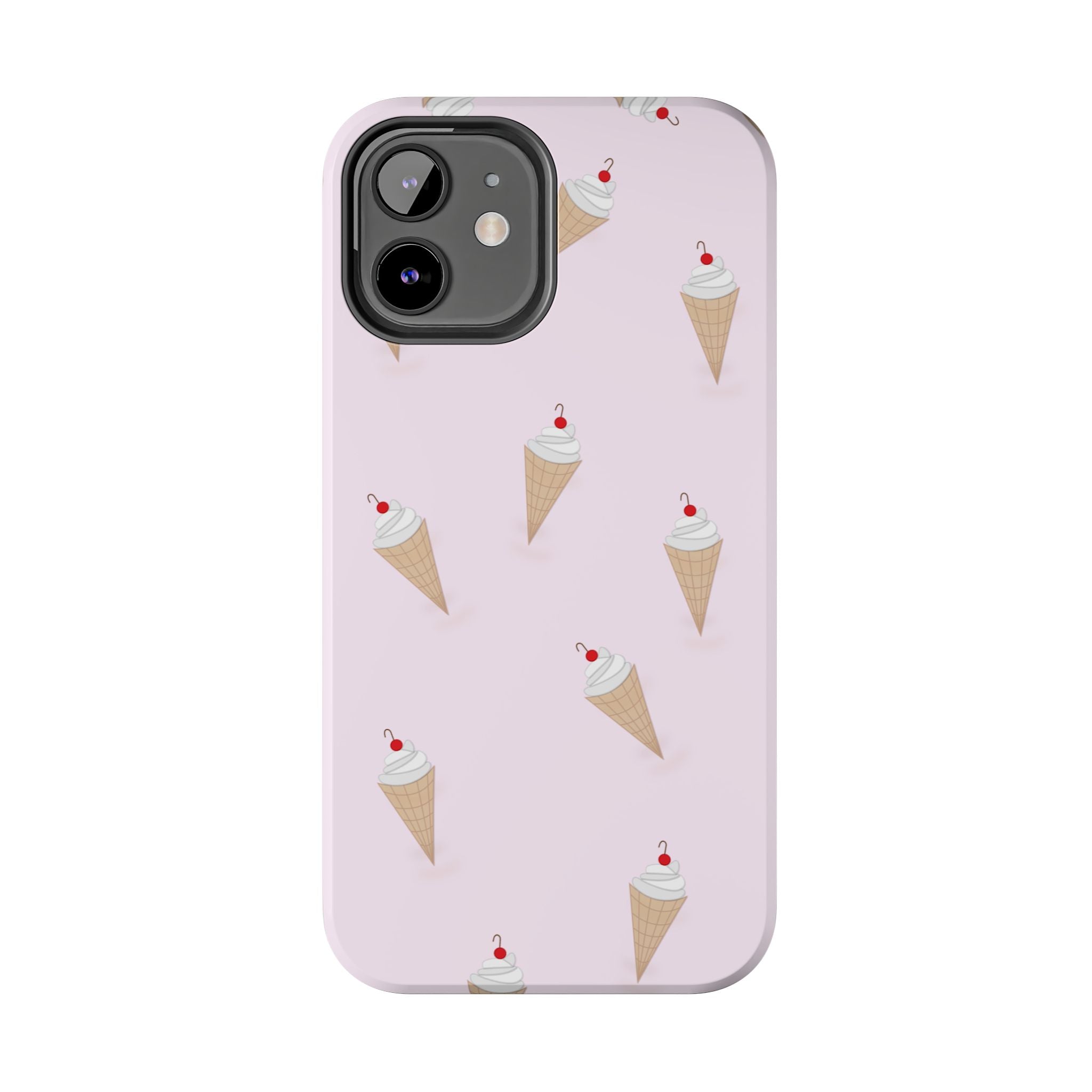 Ice Cream Cone Tough Phone Case — Pastel Pink Patterned Protective Phone Case