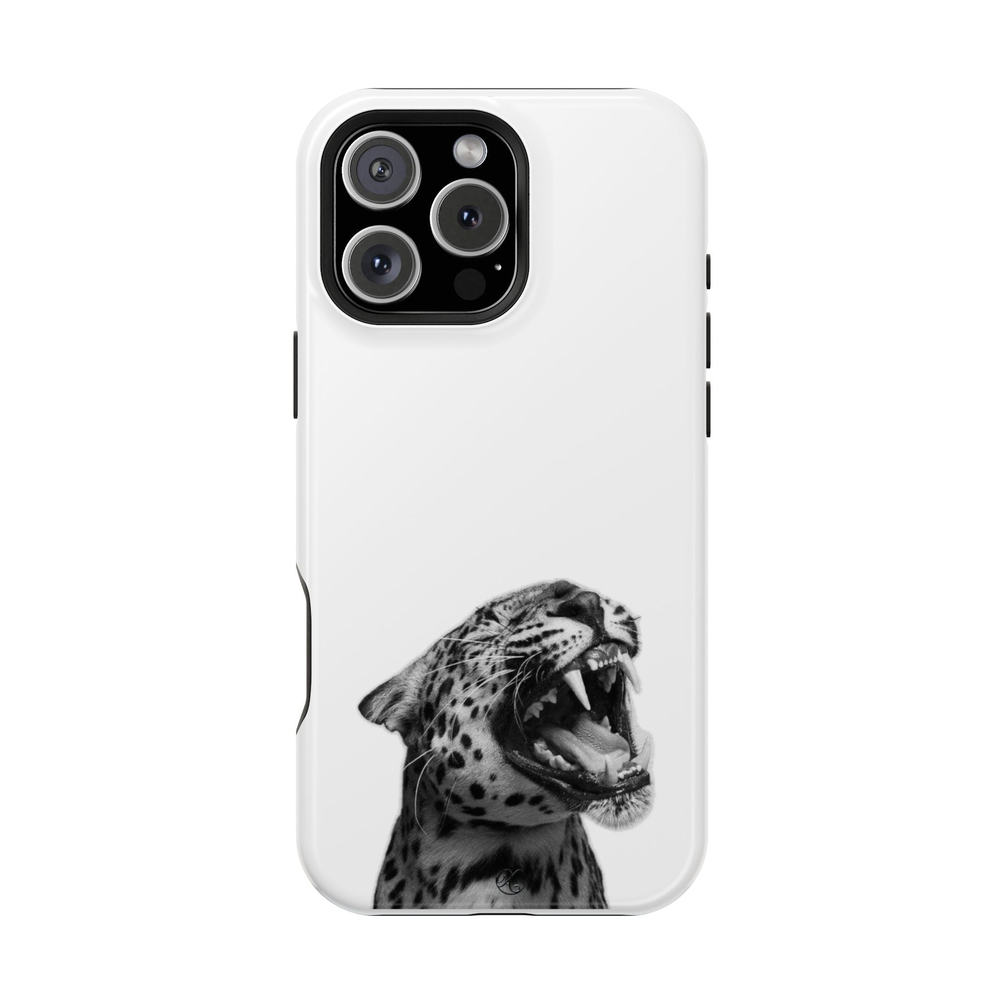 Leopard Roar Impact Phone Case — Protective iPhone Case with Fierce Black & White Design