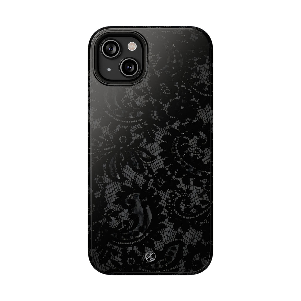 Black Lace Impact-Resistant Phone Case — Slim Protective iPhone Cover
