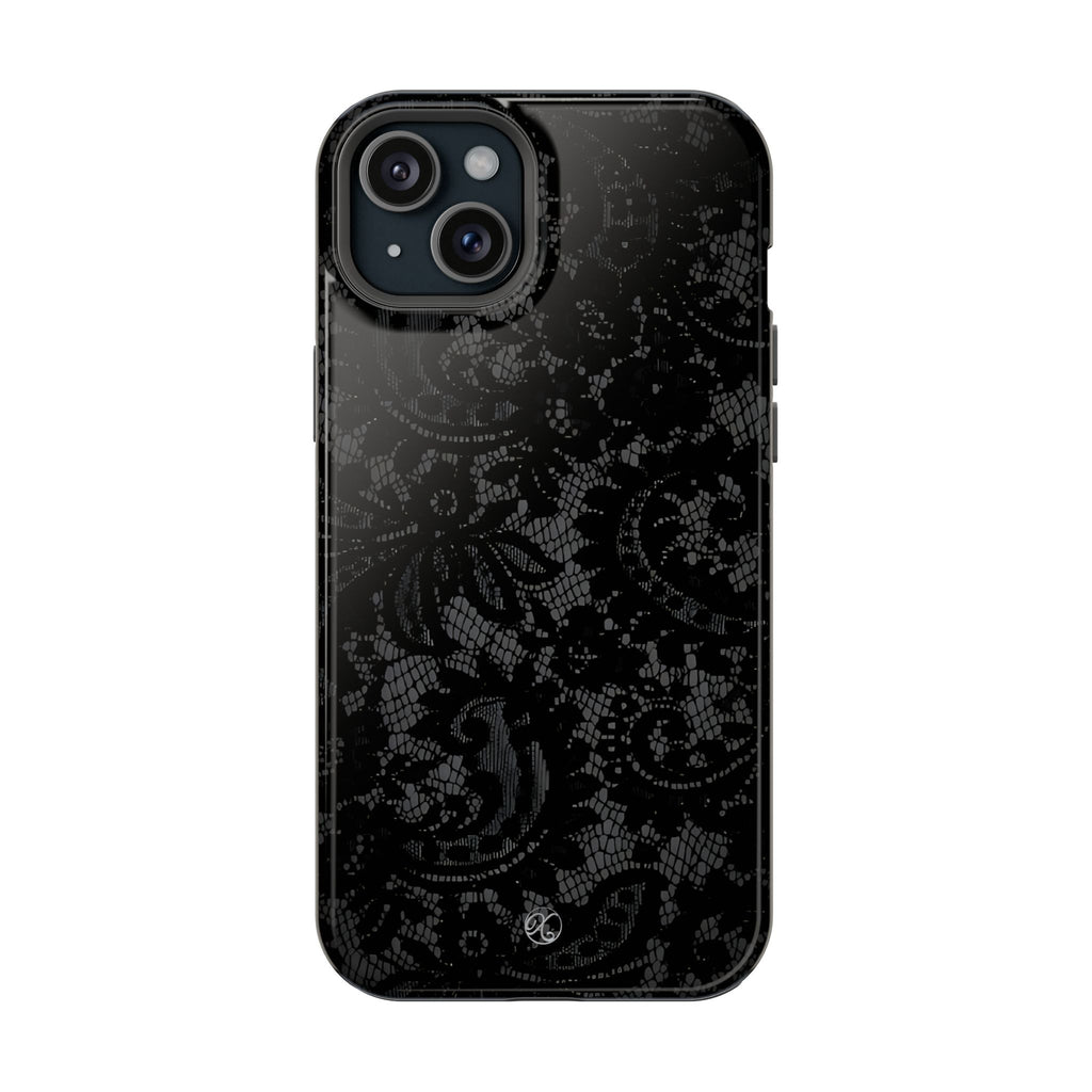 Black Lace Impact-Resistant Phone Case — Slim Protective iPhone Cover