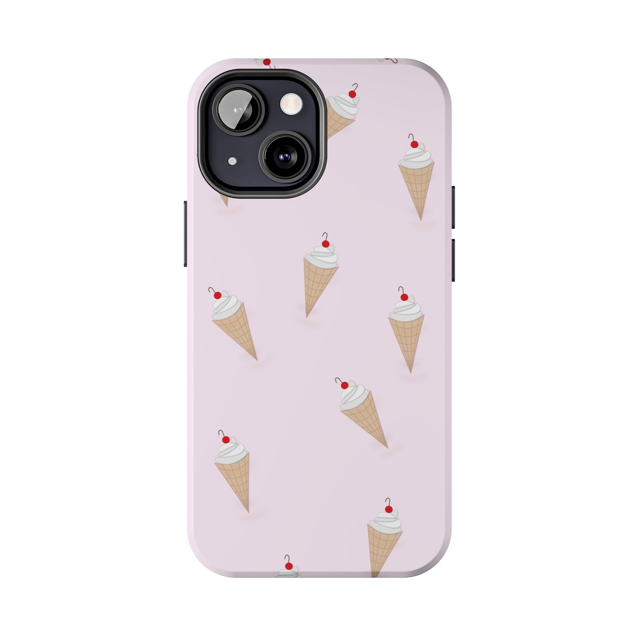 Ice Cream Cone Tough Phone Case — Pastel Pink Patterned Protective Phone Case