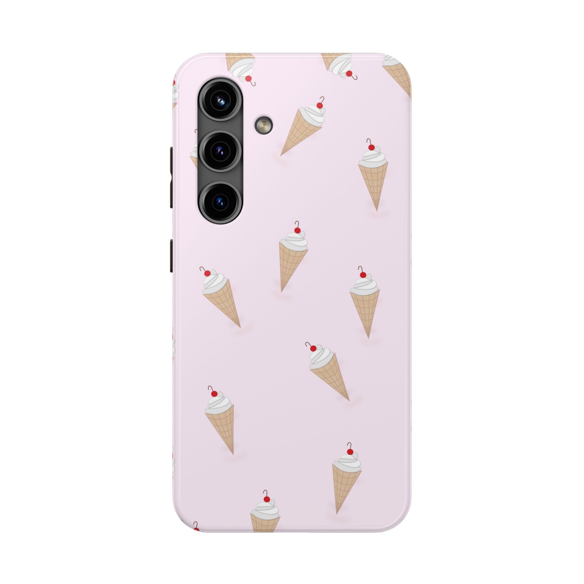 Ice Cream Cone Tough Phone Case — Pastel Pink Patterned Protective Phone Case