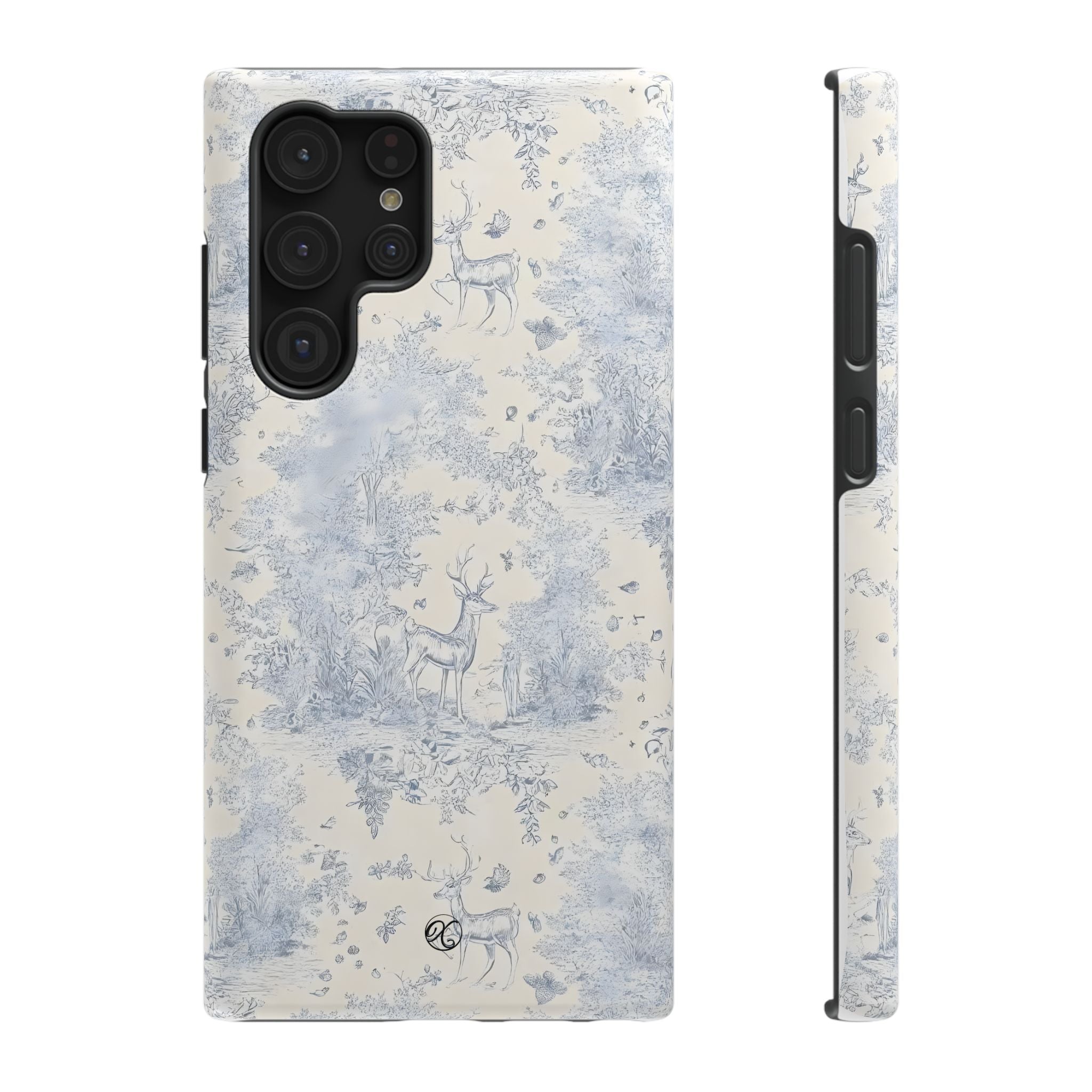Deer Toile Impact-Resistant Phone Case — Vintage Woodland Pattern