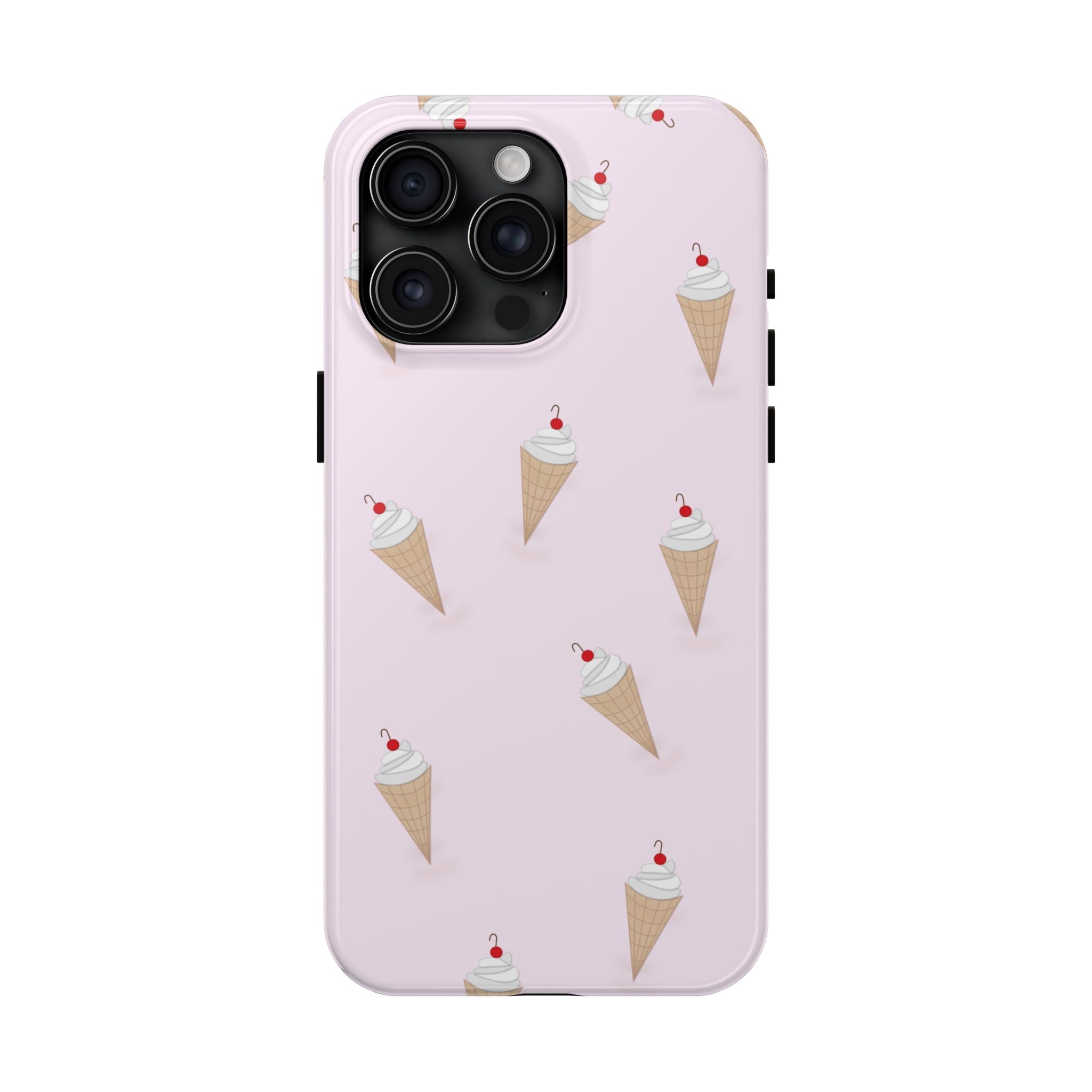 Ice Cream Cone Tough Phone Case — Pastel Pink Patterned Protective Phone Case
