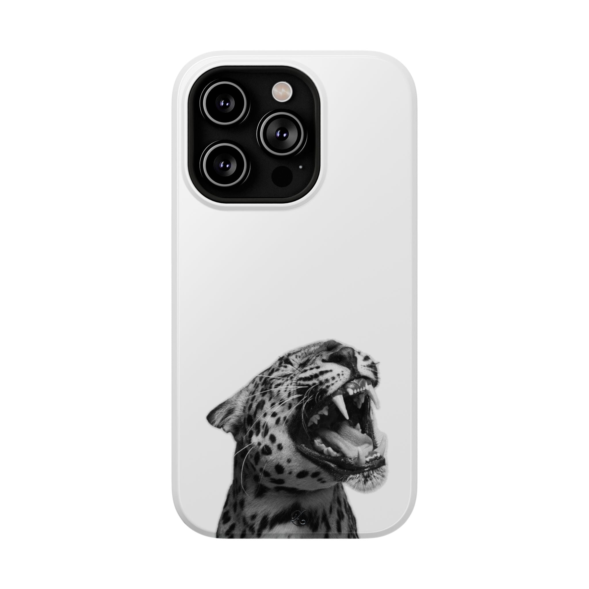 Leopard Roar Impact Phone Case — Protective iPhone Case with Fierce Black & White Design