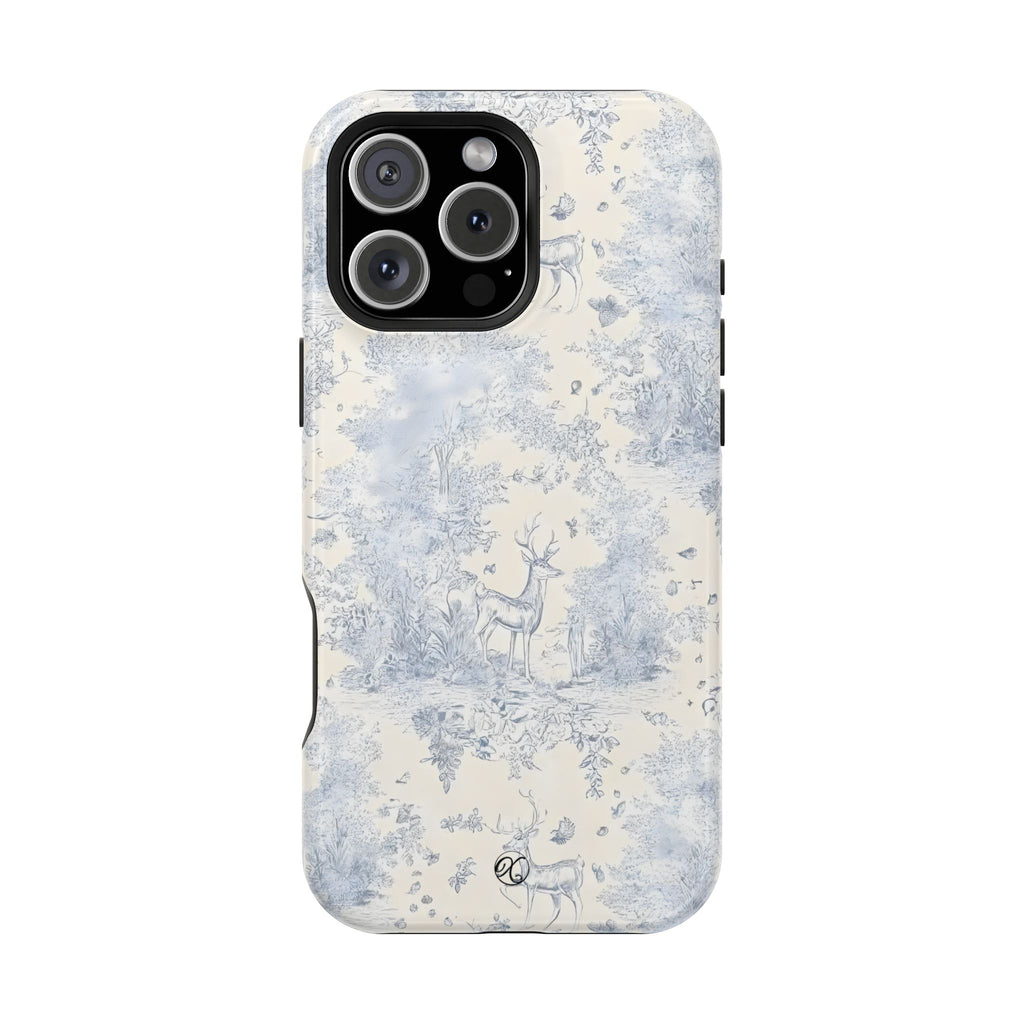 Deer Toile Impact-Resistant Phone Case — Vintage Woodland Pattern