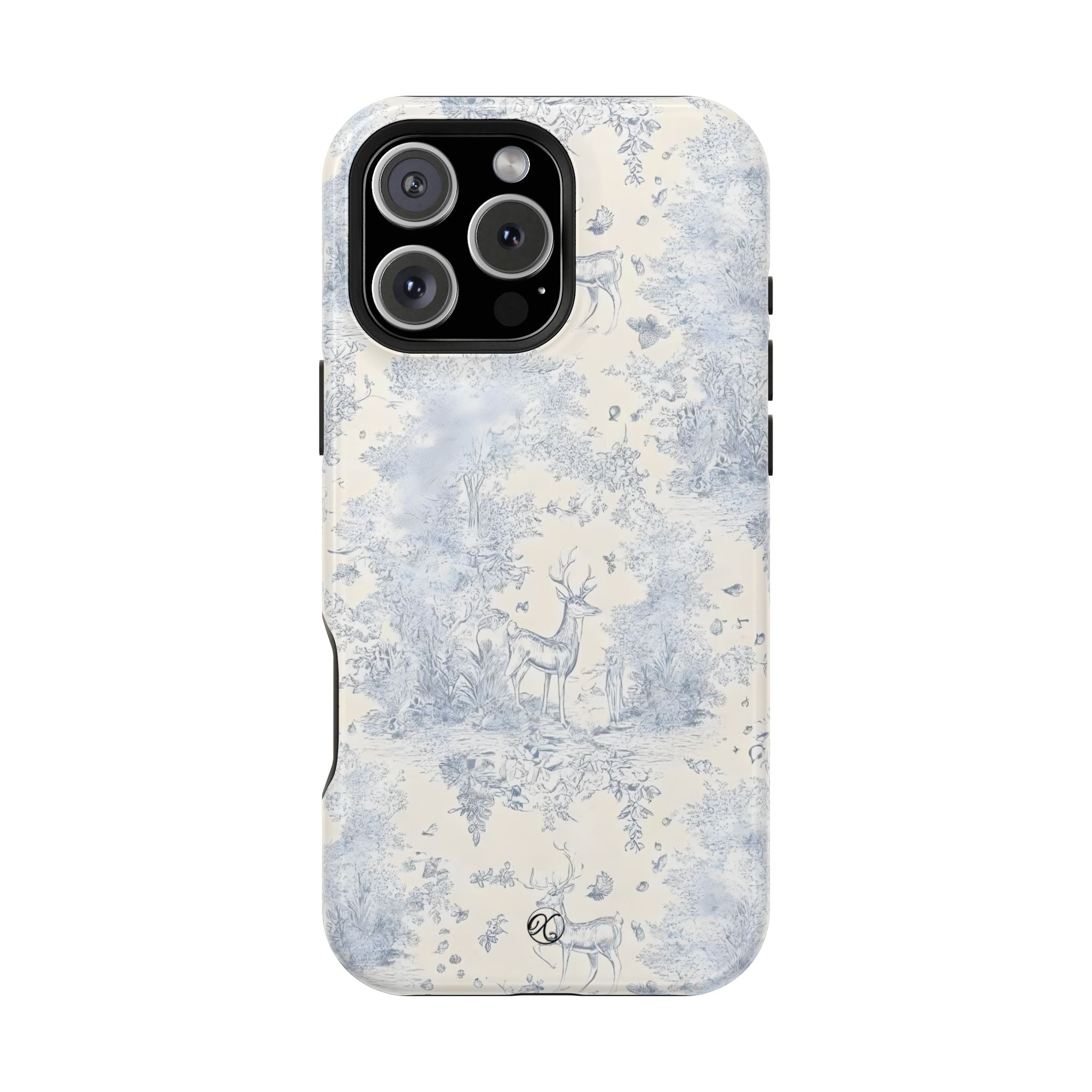 Deer Toile Impact-Resistant Phone Case — Vintage Woodland Pattern