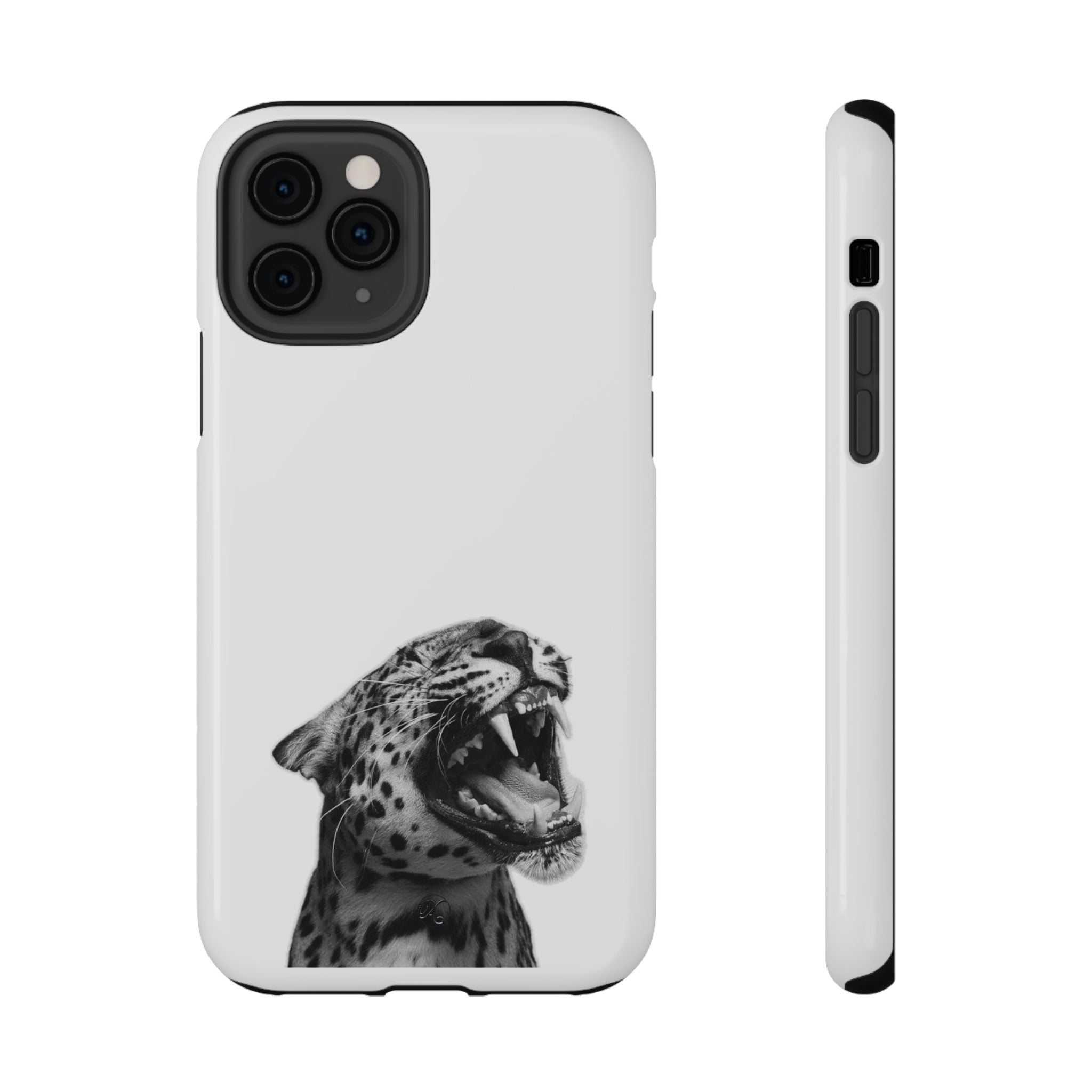 Leopard Roar Impact Phone Case — Protective iPhone Case with Fierce Black & White Design