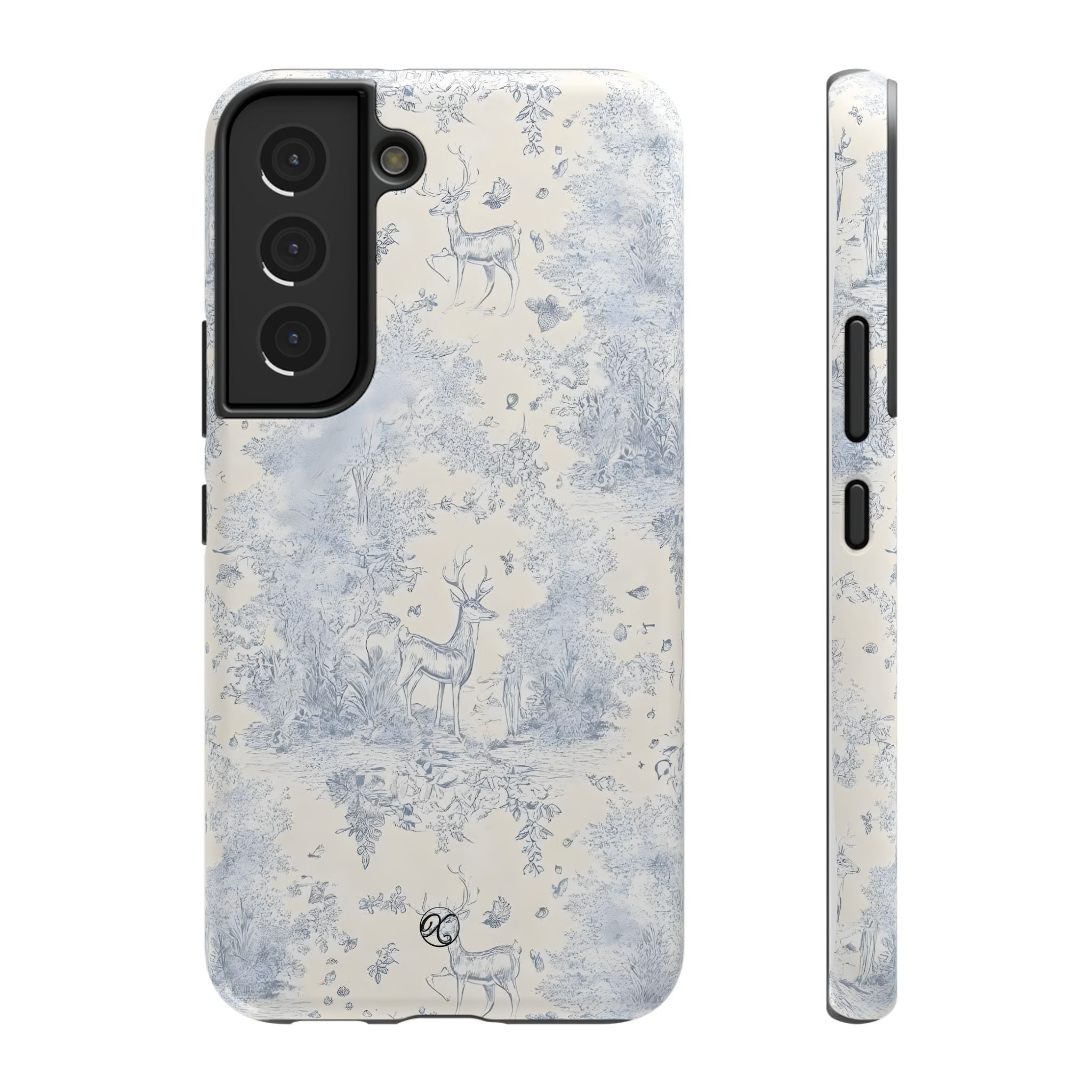 Deer Toile Impact-Resistant Phone Case — Vintage Woodland Pattern