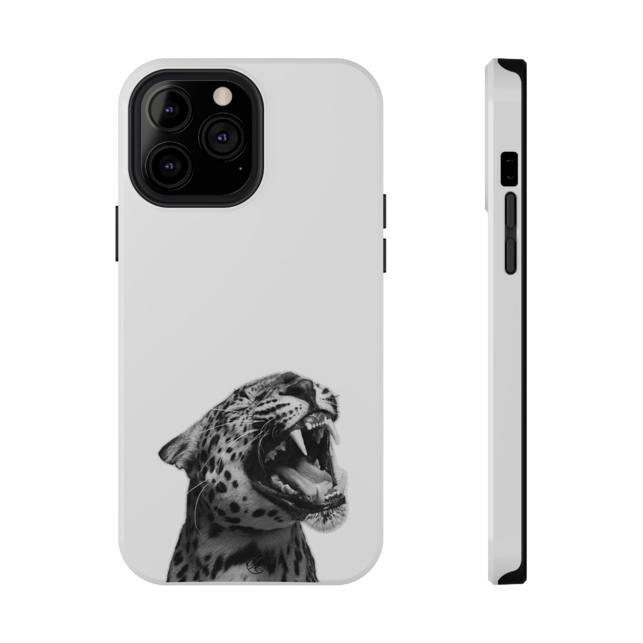 Leopard Roar Impact Phone Case — Protective iPhone Case with Fierce Black & White Design