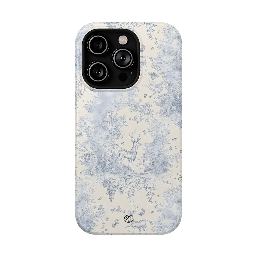 Deer Toile Impact-Resistant Phone Case — Vintage Woodland Pattern