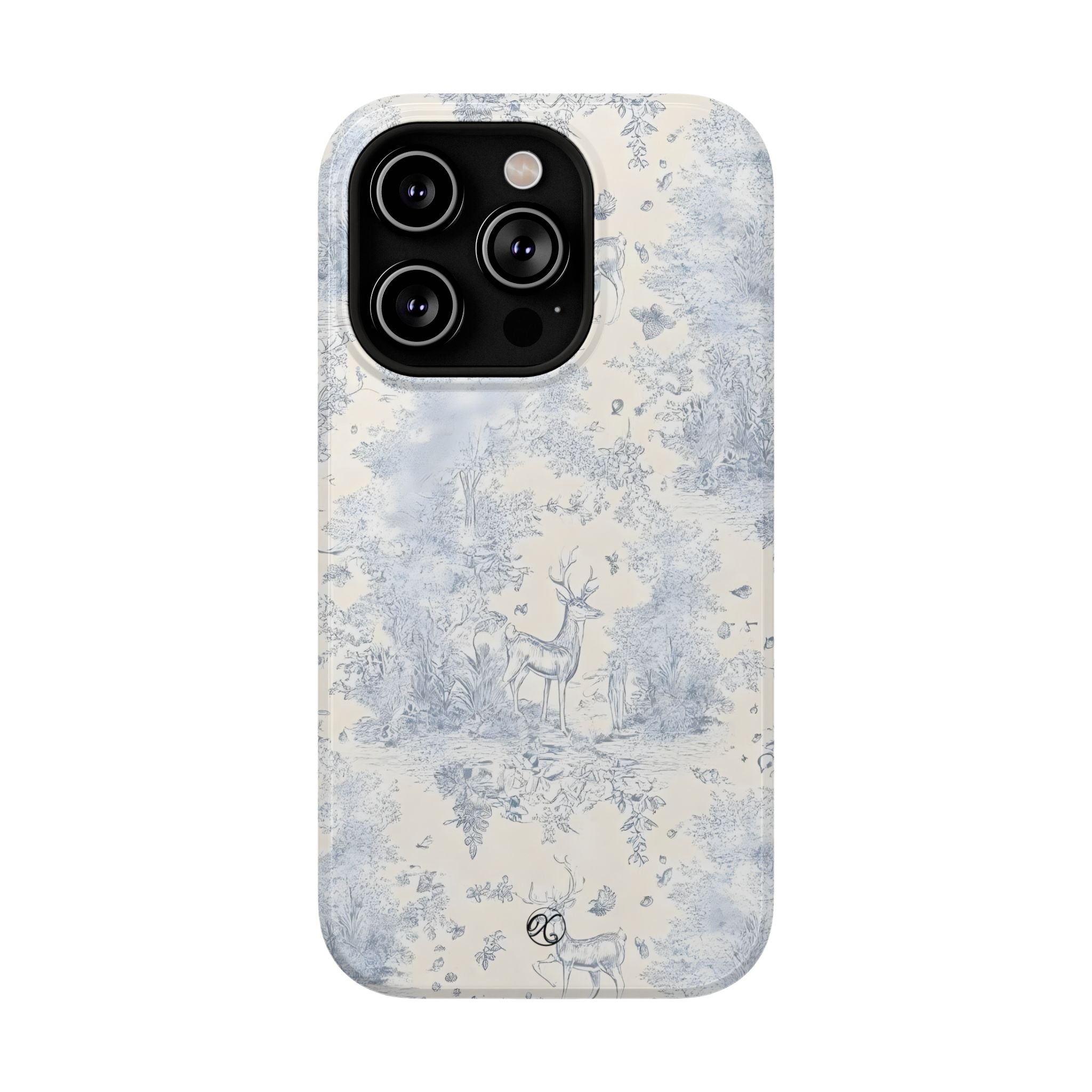 Deer Toile Impact-Resistant Phone Case — Vintage Woodland Pattern