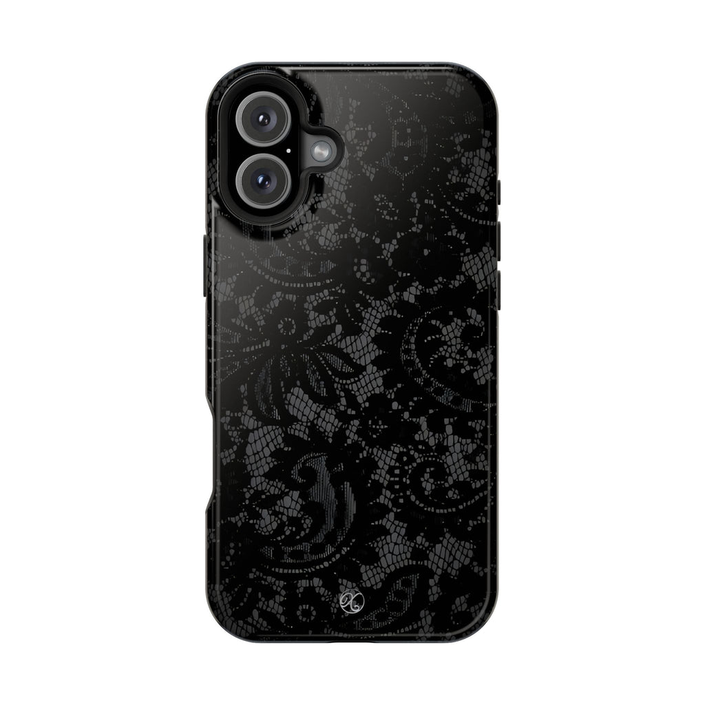 Black Lace Impact-Resistant Phone Case — Slim Protective iPhone Cover