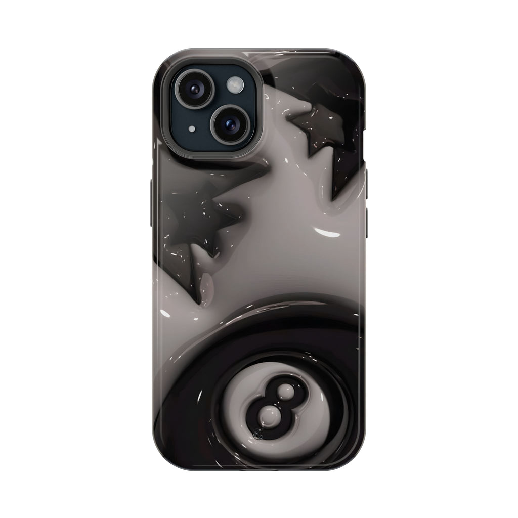 Black 8-Ball & Stars Impact-Resistant Phone Case — Protective iPhone Cover