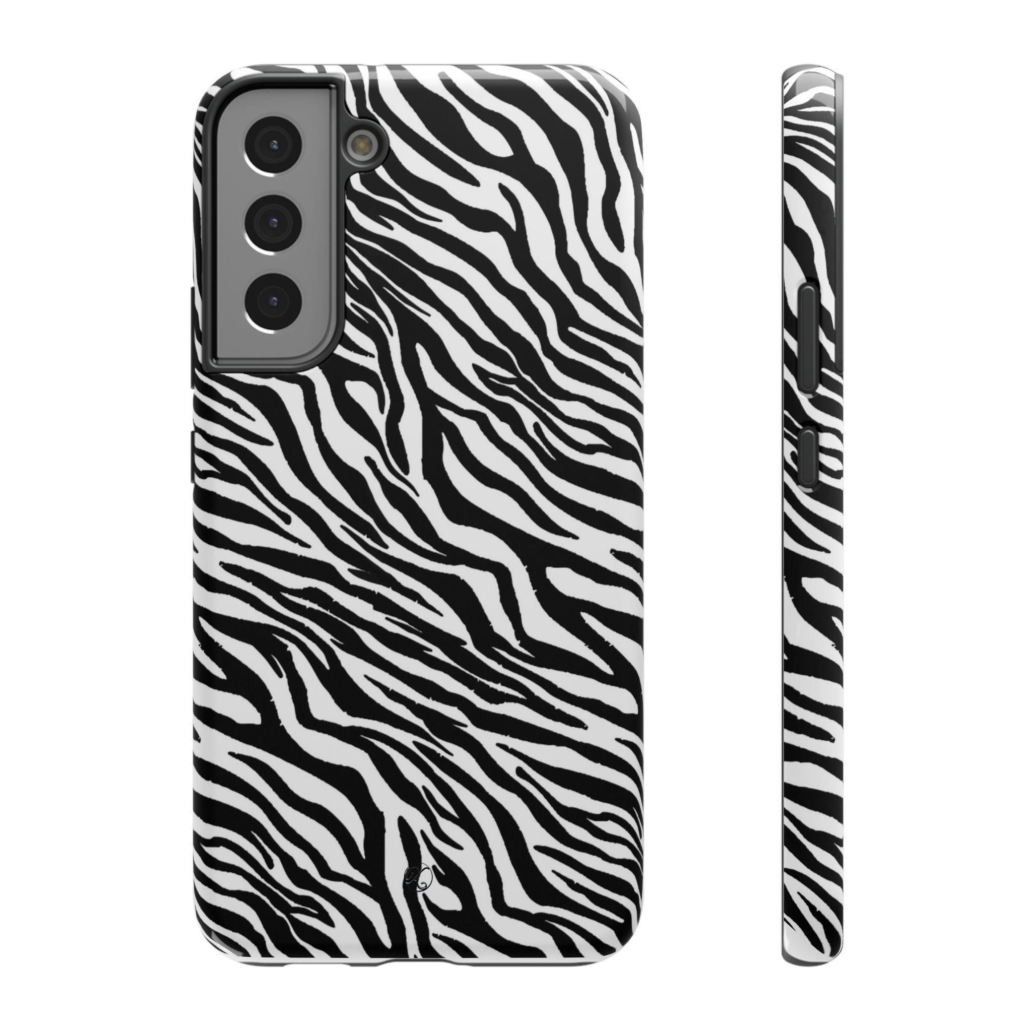 Zebra Print Impact-Resistant Phone Case — Black & White Safari Design