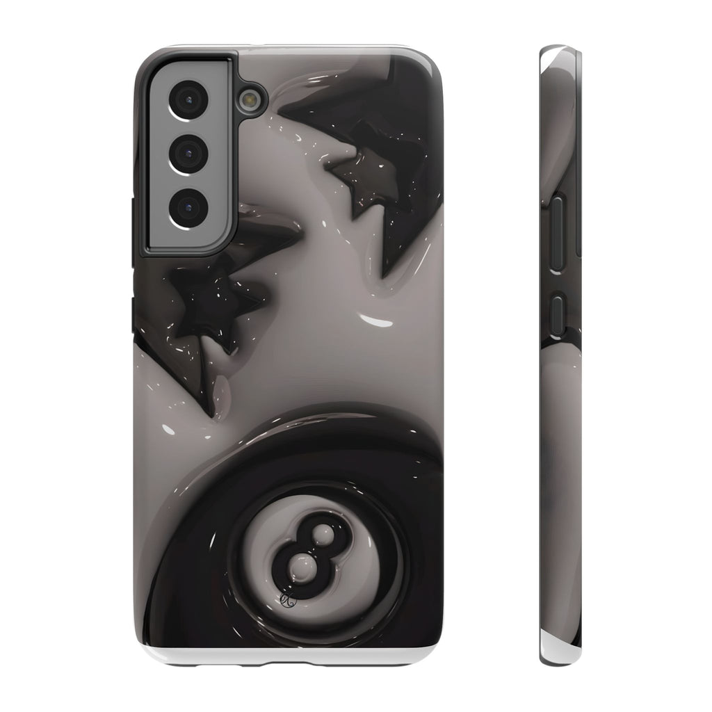 Black 8-Ball & Stars Impact-Resistant Phone Case — Protective iPhone Cover