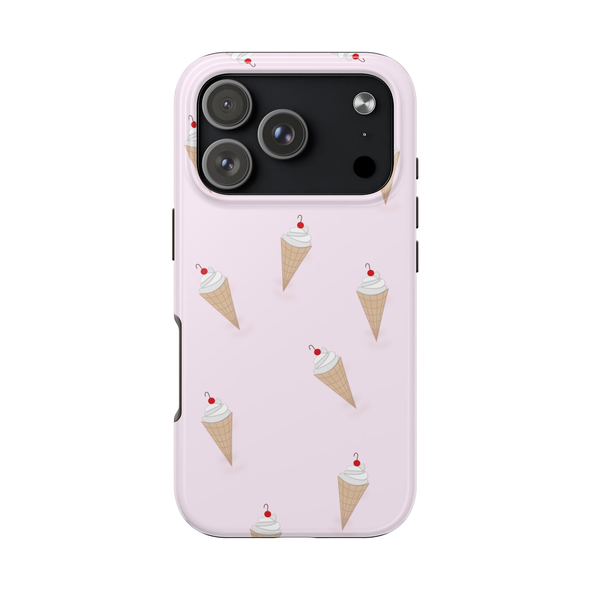 Ice Cream Cone Tough Phone Case — Pastel Pink Patterned Protective Phone Case