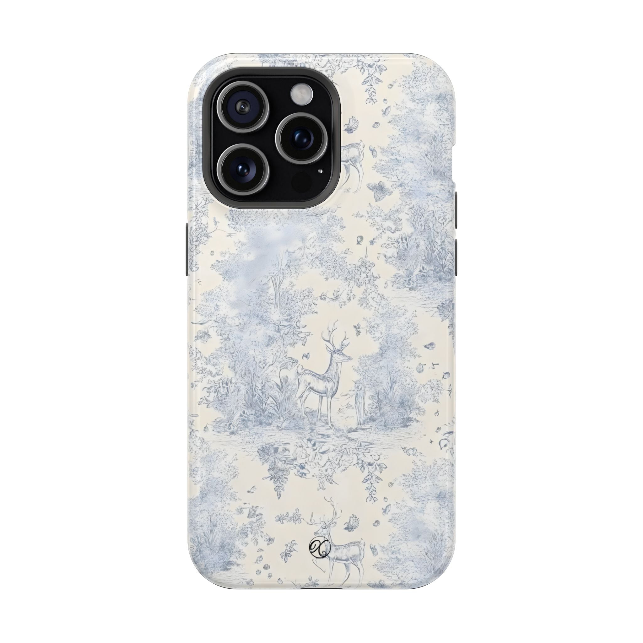 Deer Toile Impact-Resistant Phone Case — Vintage Woodland Pattern